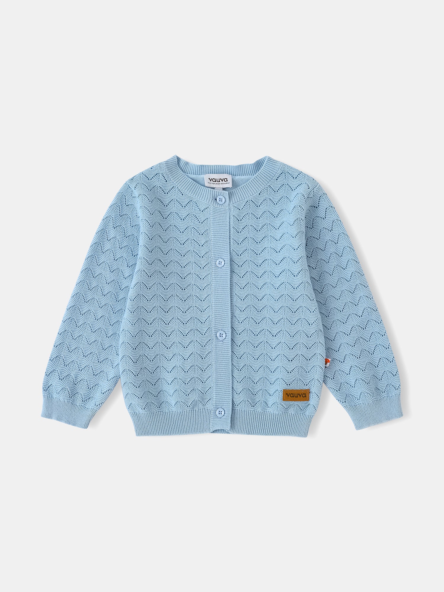 Kid Logo Patch Pointelle Cardigan