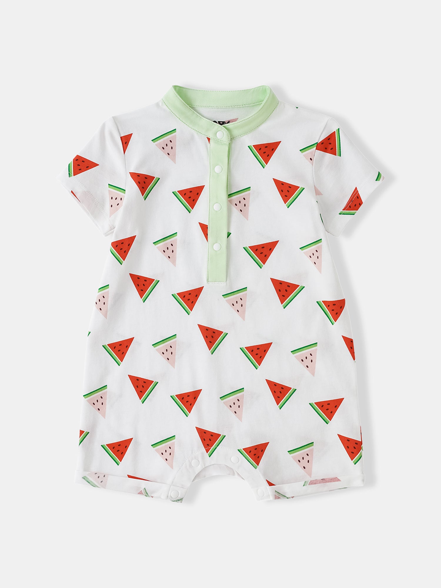 Baby Short Sleeve All-Over Watermelon Print Romper