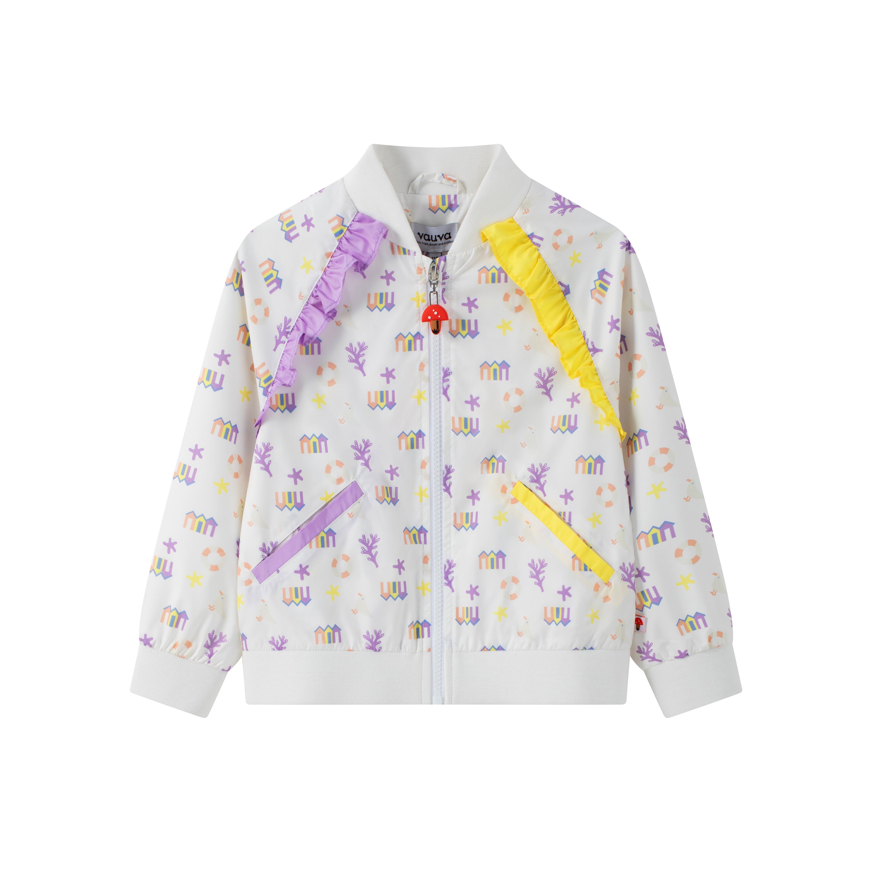 VAUVA Vauva SS24 - Girl All Over Print Jacket - White Coat & Jacket