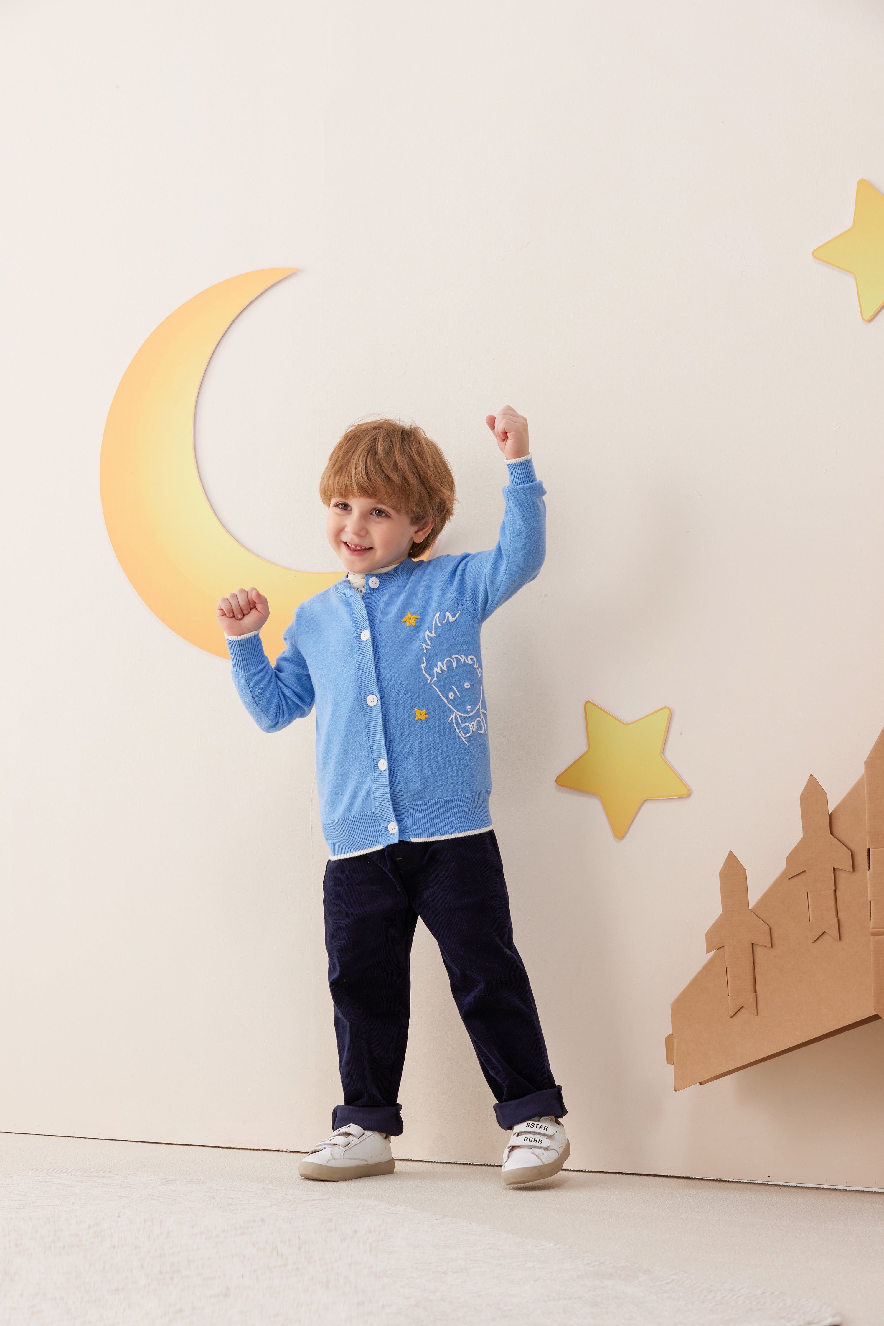 Vauva x Le Petit Prince Vauva x Le Petit Prince - Kids Cashmere Cardigan (Blue) Coat & Jacket