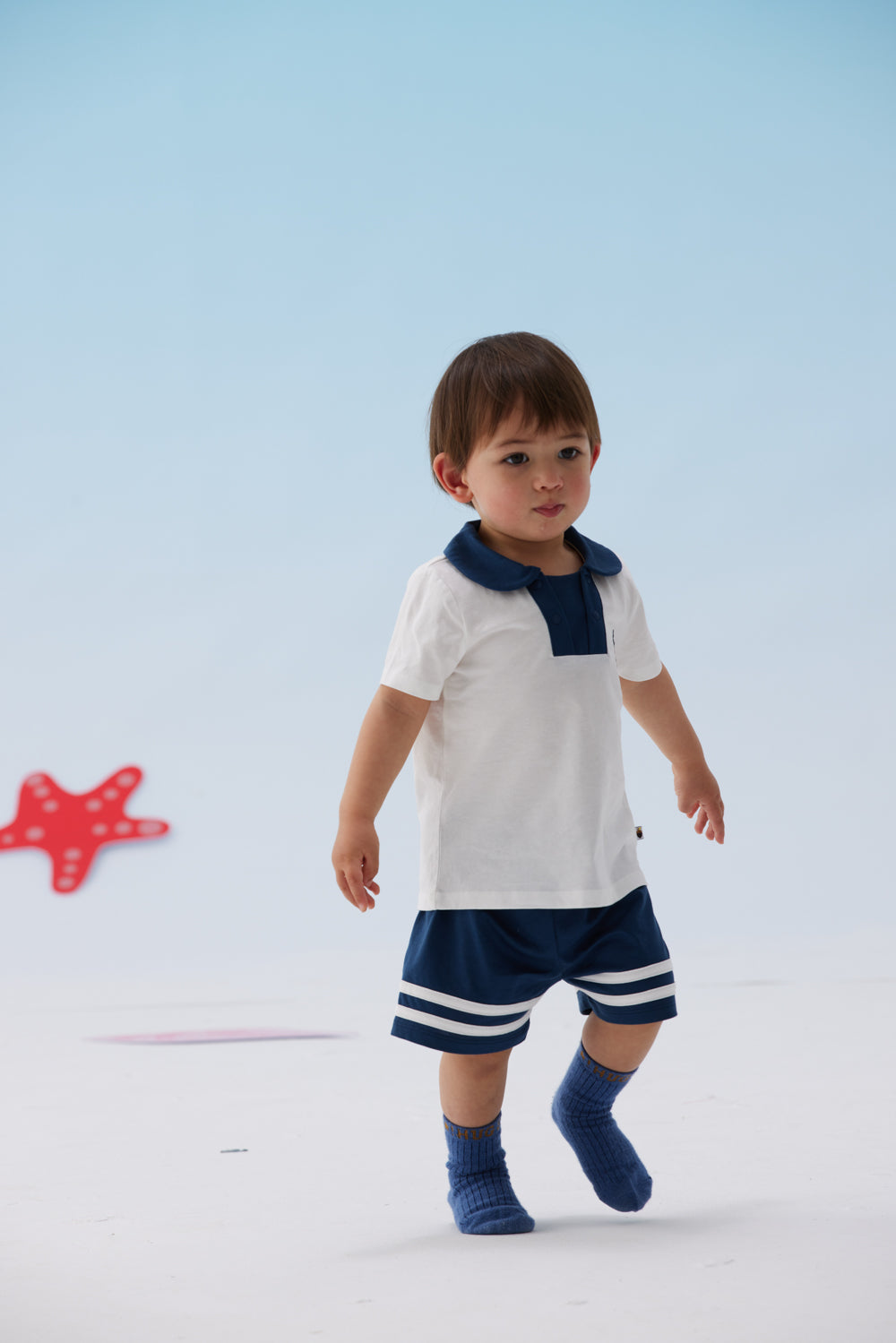 VAUVA Vauva SS24 - Baby Sailor Style T-Shirt & Shorts Set Combination Clothes Set
