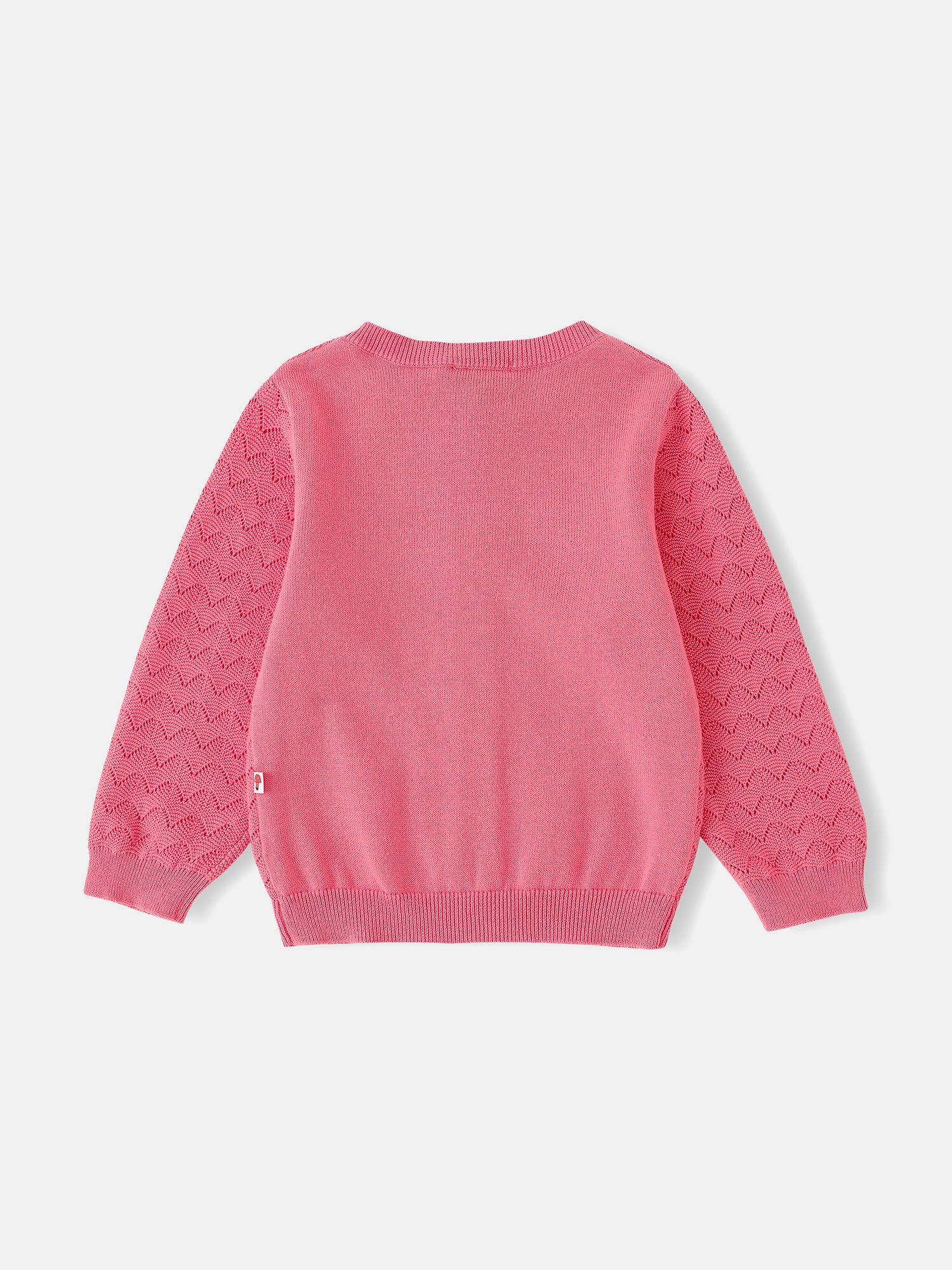 Kid Logo Patch Pointelle Cardigan