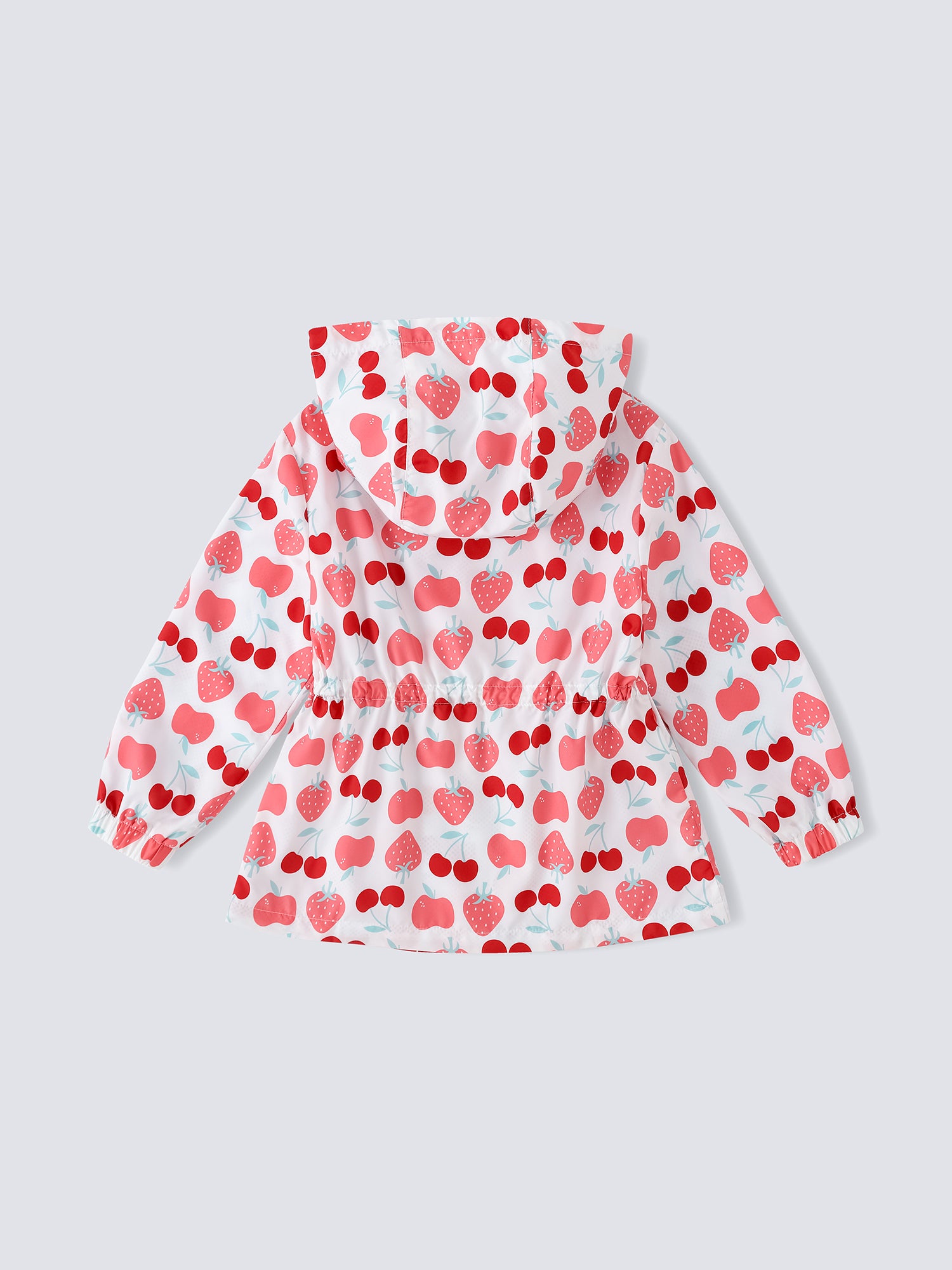 Kid All-Over Berries Print Zipped Windbreaker