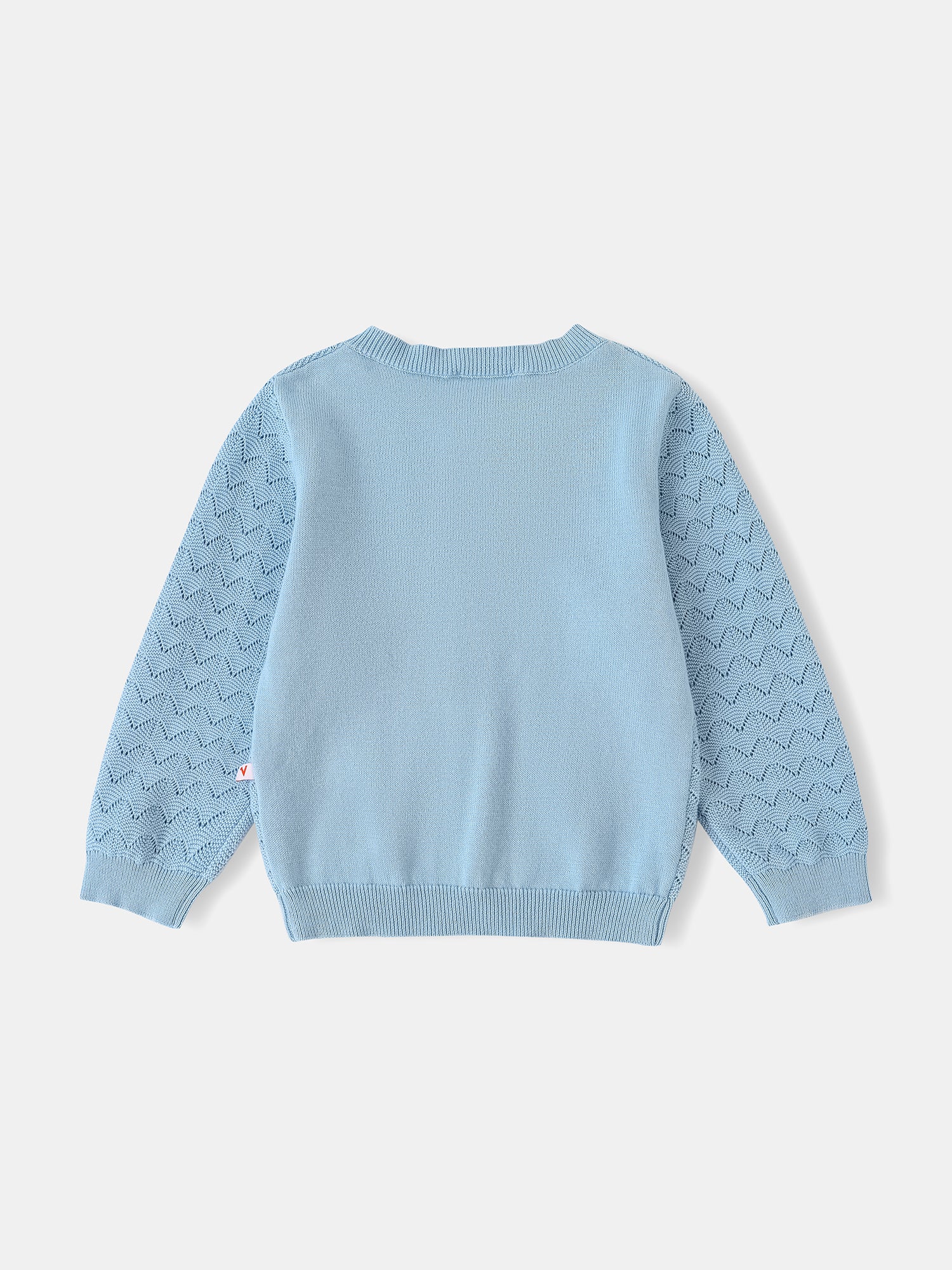 Kid Logo Patch Pointelle Cardigan