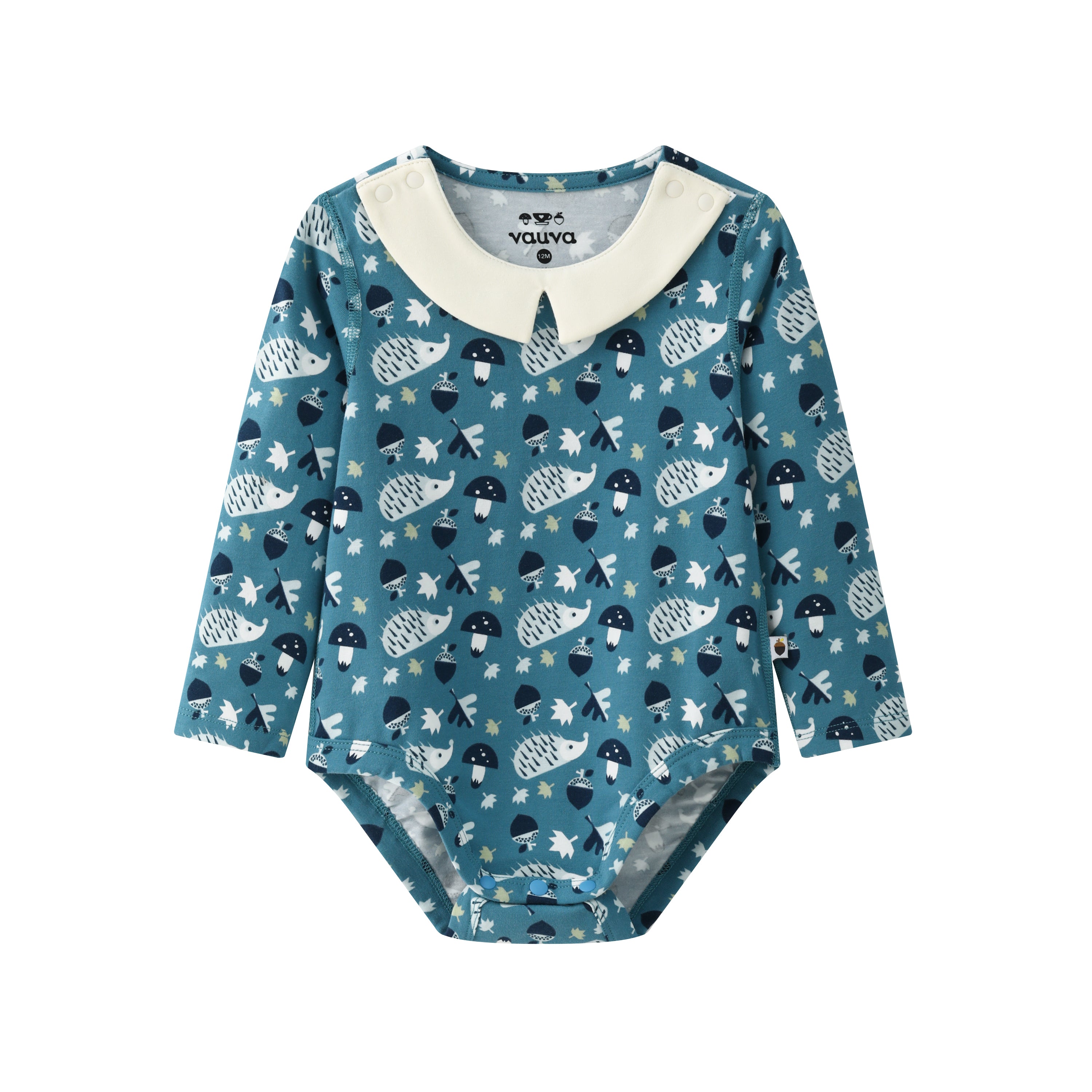VAUVA Vauva BBNS Forest Series - Organic Cotton Hedgehog Print Crew Neck Bodysuits (2-pack) Bodysuit