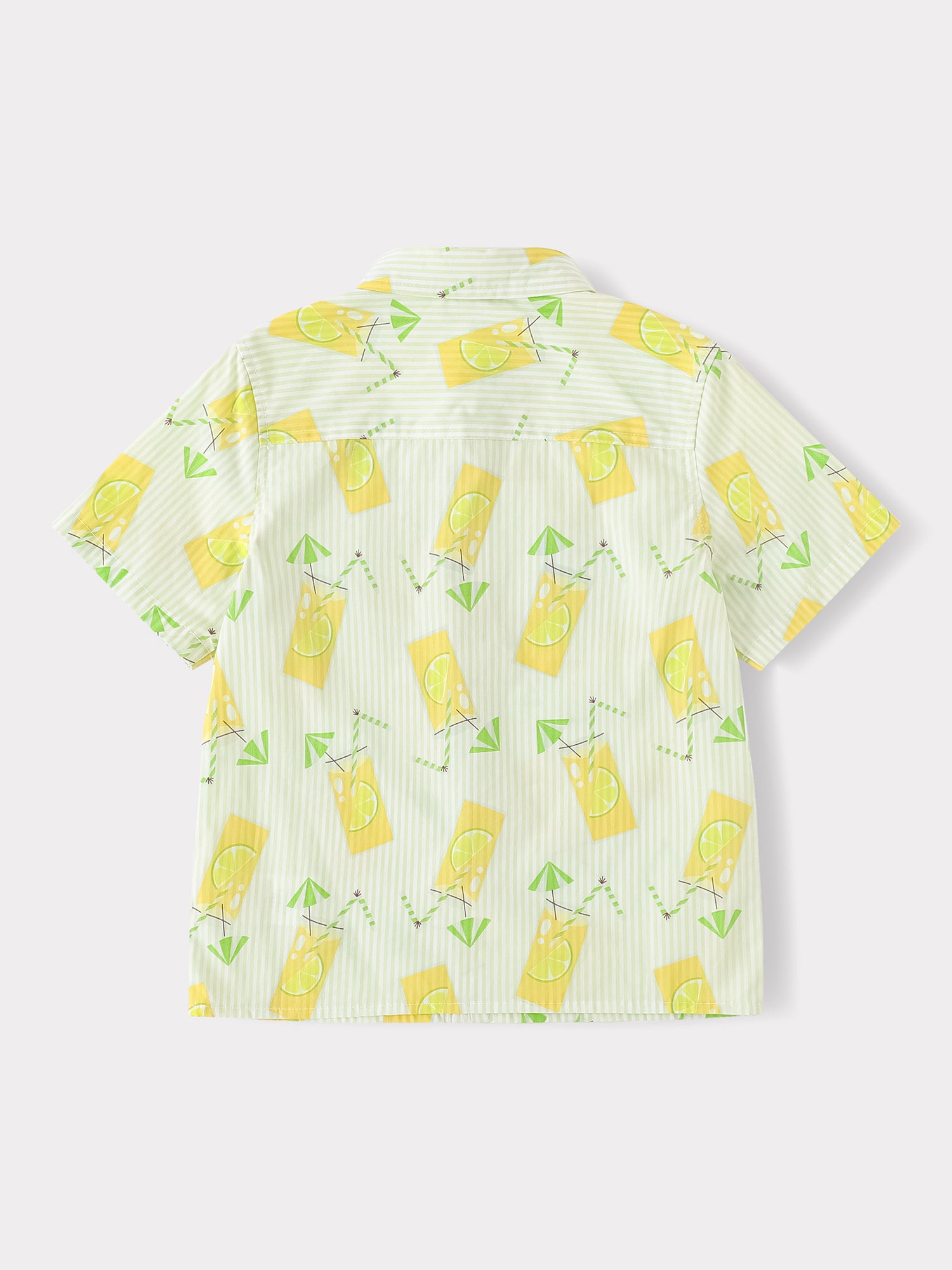 Kid Short Sleeve All-Over Lemon Tea Print Shirt