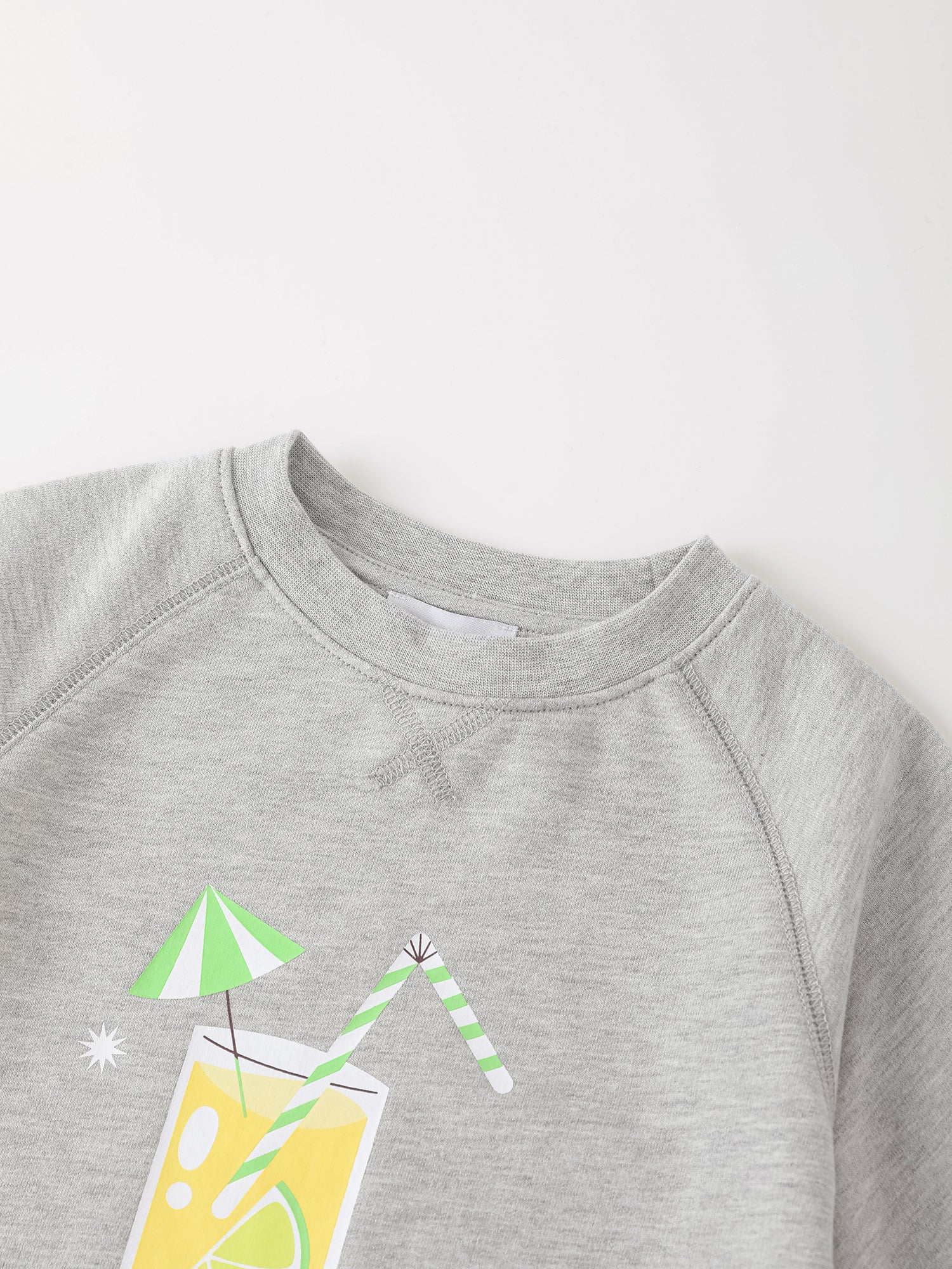 Kid Short Raglan Sleeve Lemon Tea Print Tee