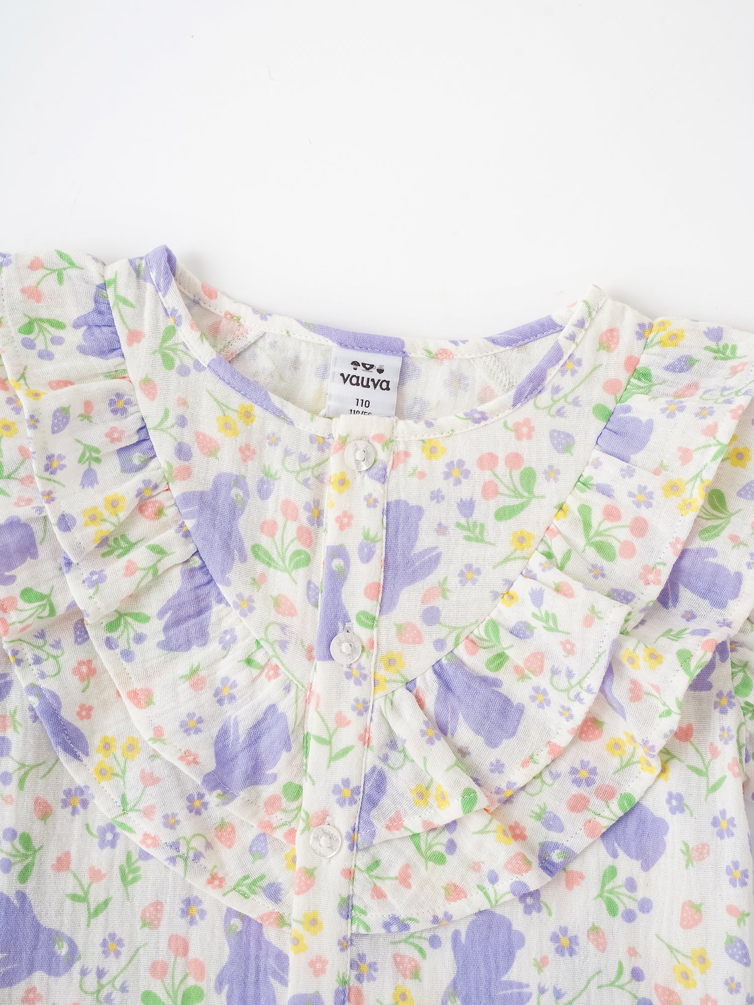 Kid All-Over Bunny Print Frills Top