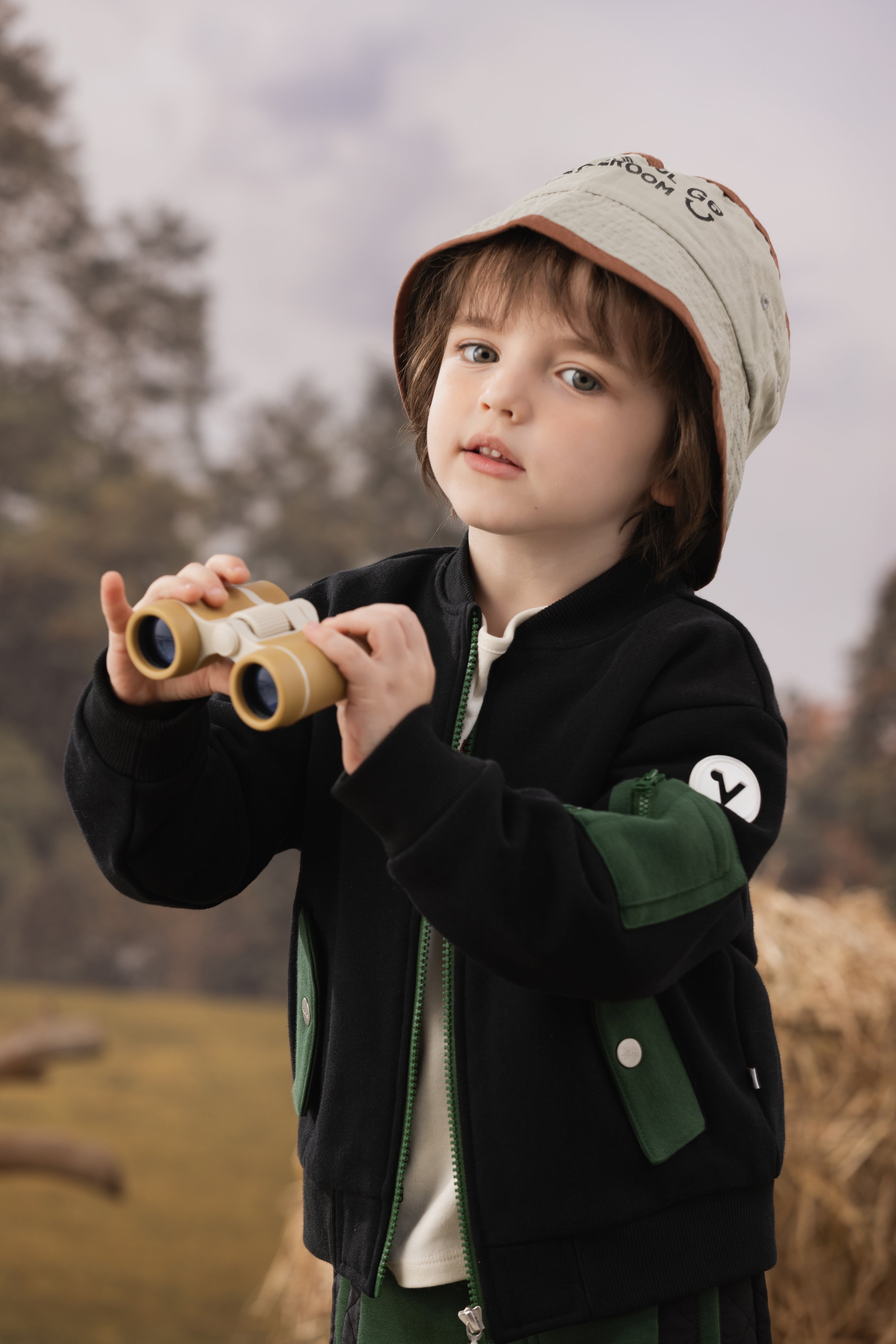 VAUVA Vauva FW23 - Boys Zip Long Sleeve Jacket (Black/Green) Coat & Jacket