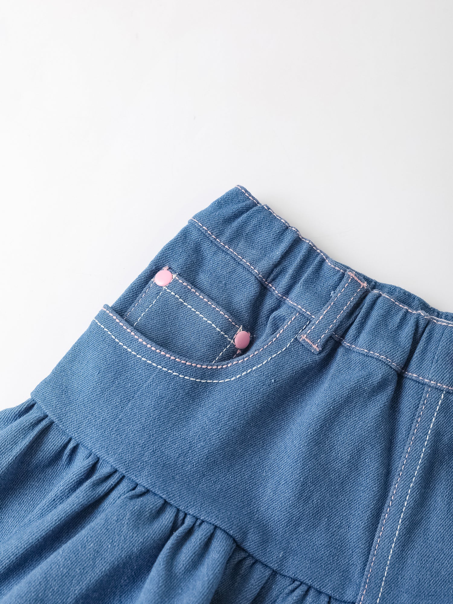 Kid Ruffle Bottom Denim Skirt