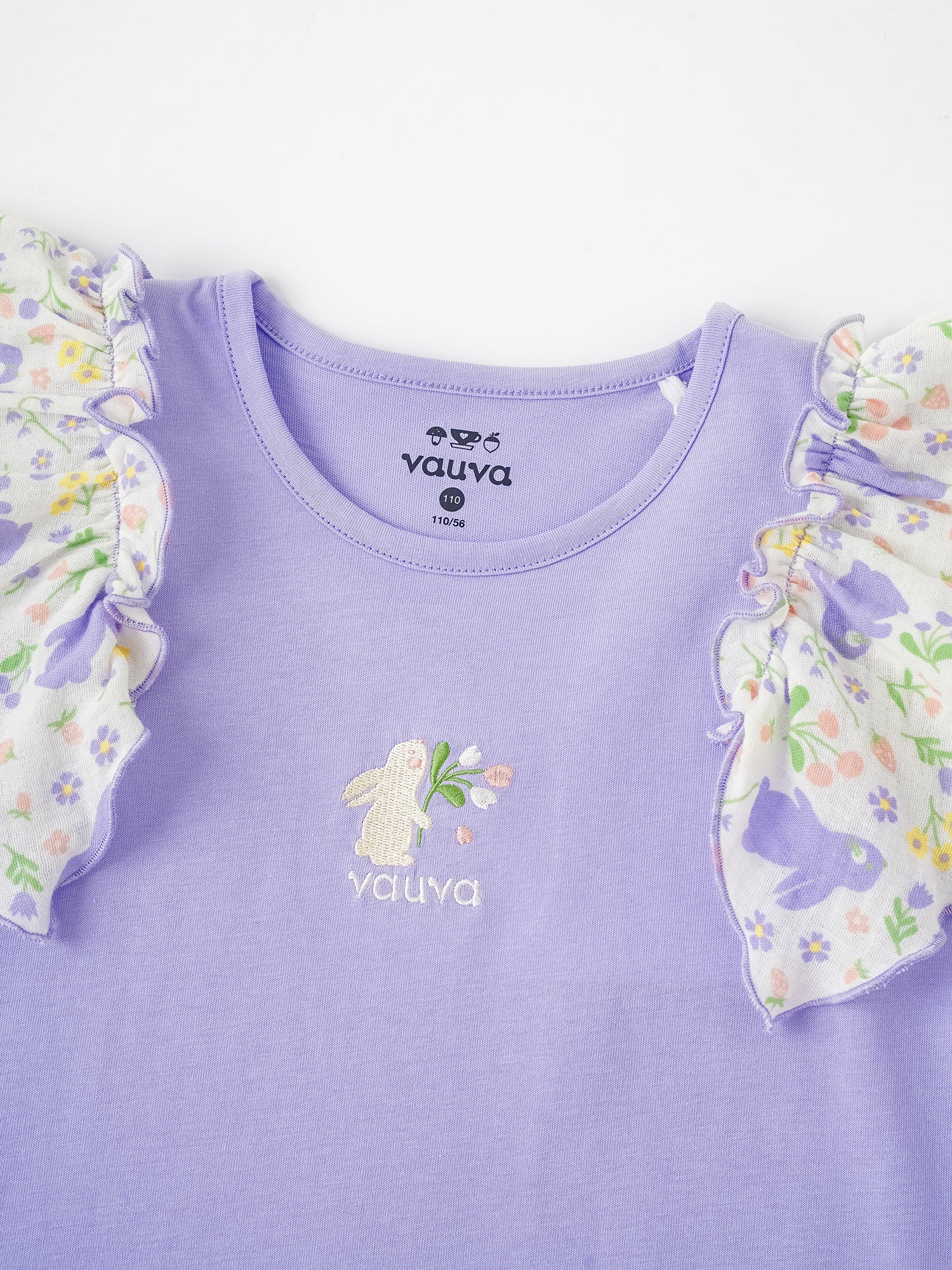 Kid Ruffle Cap Sleeve Bunny Print Dress