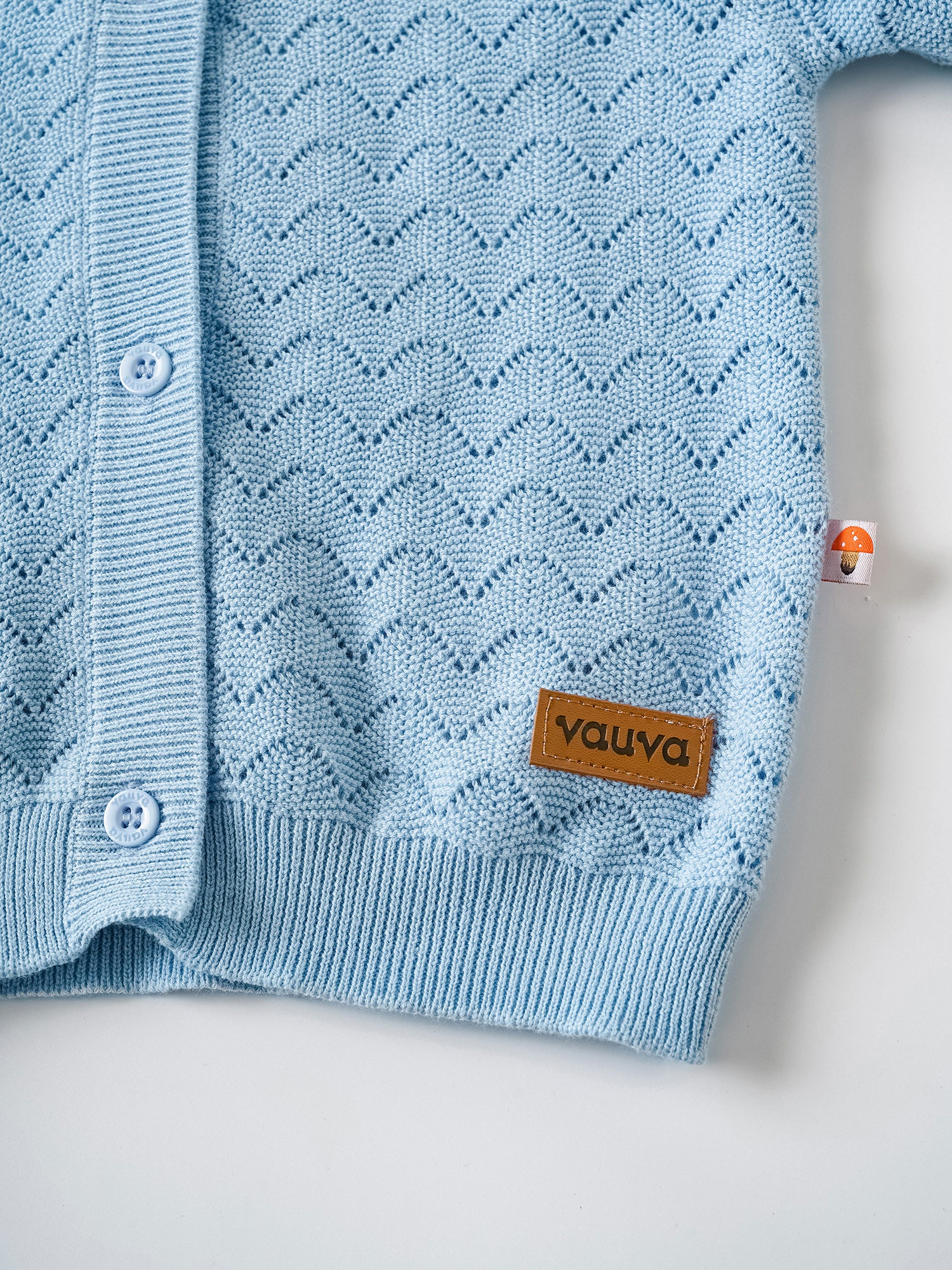 Kid Logo Patch Pointelle Cardigan