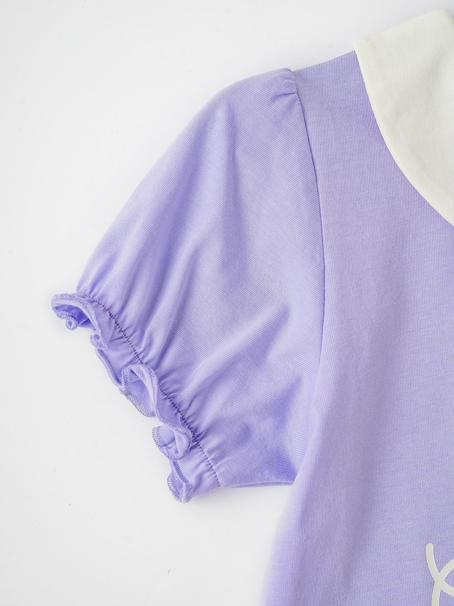 Kid Signature Collar Short Sleeve Bunny Print Tee