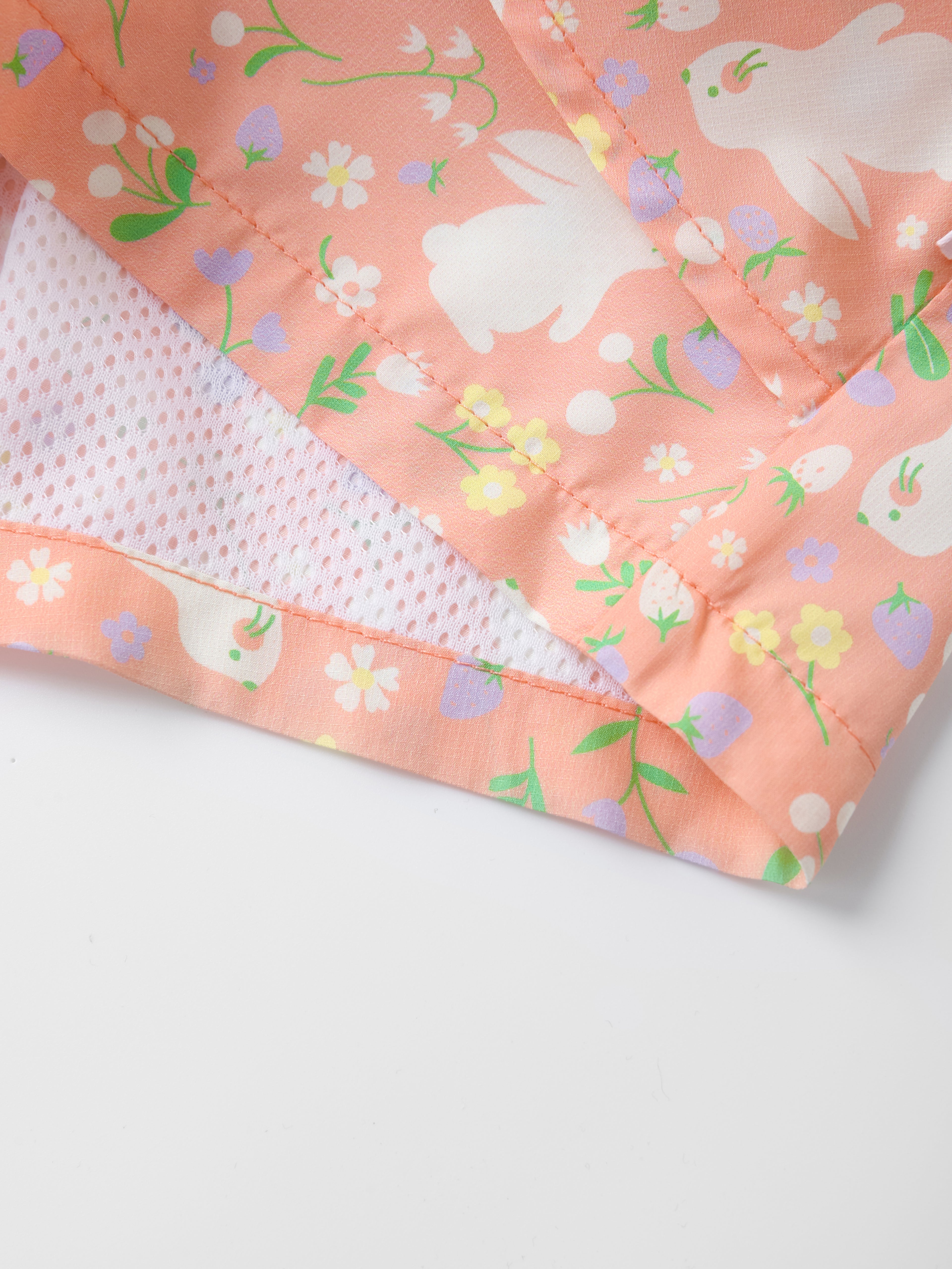 Kid All-Over Bunny Print Layered Shorts