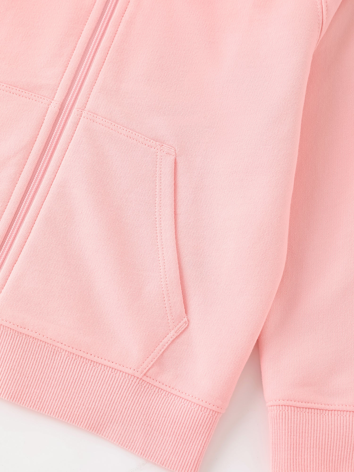 Kid Long Sleeve Embroidery Zipped Hoodie