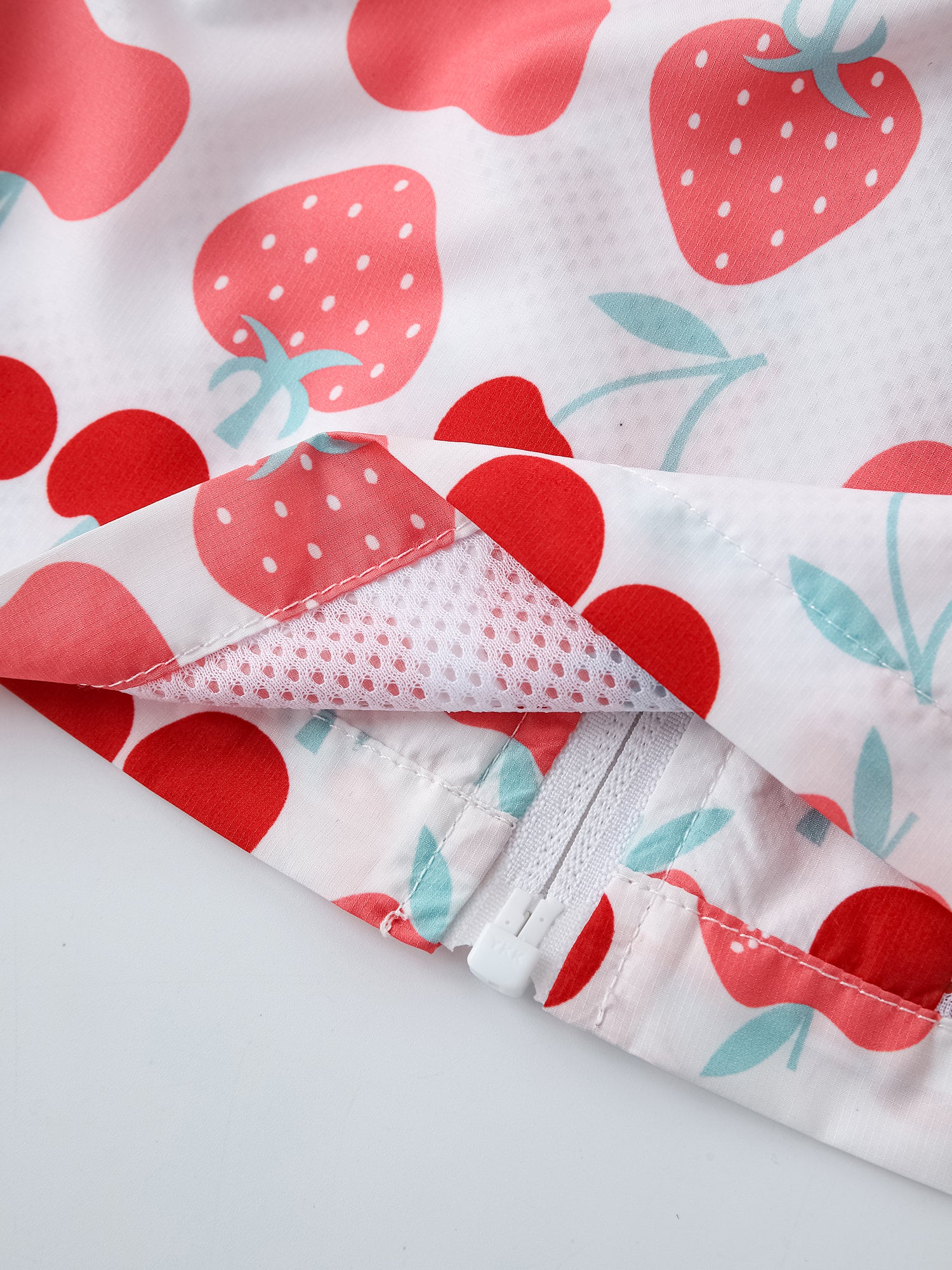 Kid All-Over Berries Print Zipped Windbreaker