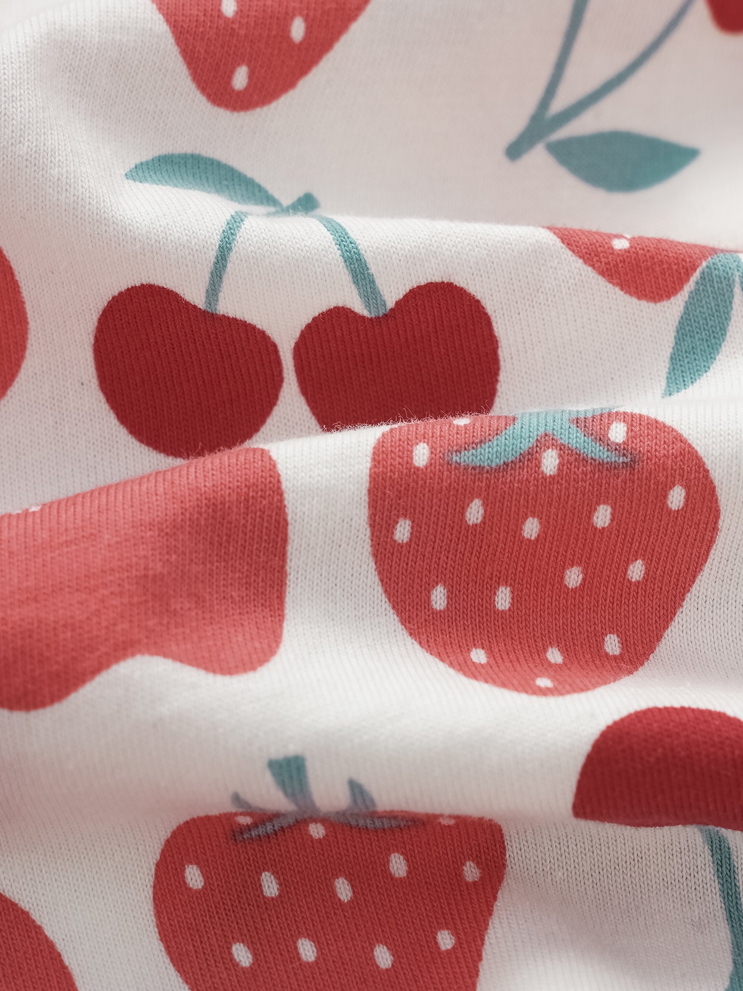 Kid Long Puff Sleeve All-Over Berries Print Top