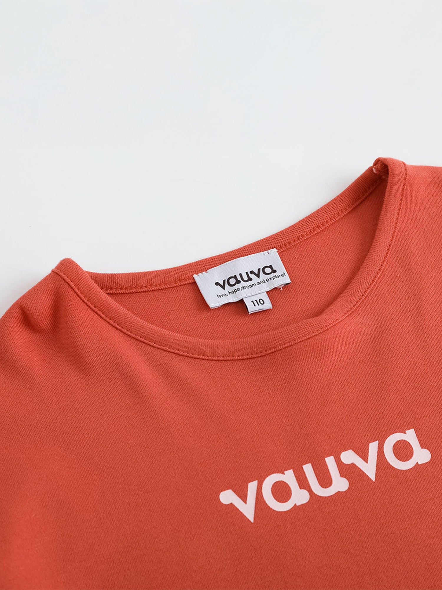 VAUVA Vauva FW23 - Girls Cotton Long Sleeve Crewneck T-Shirt (Red)