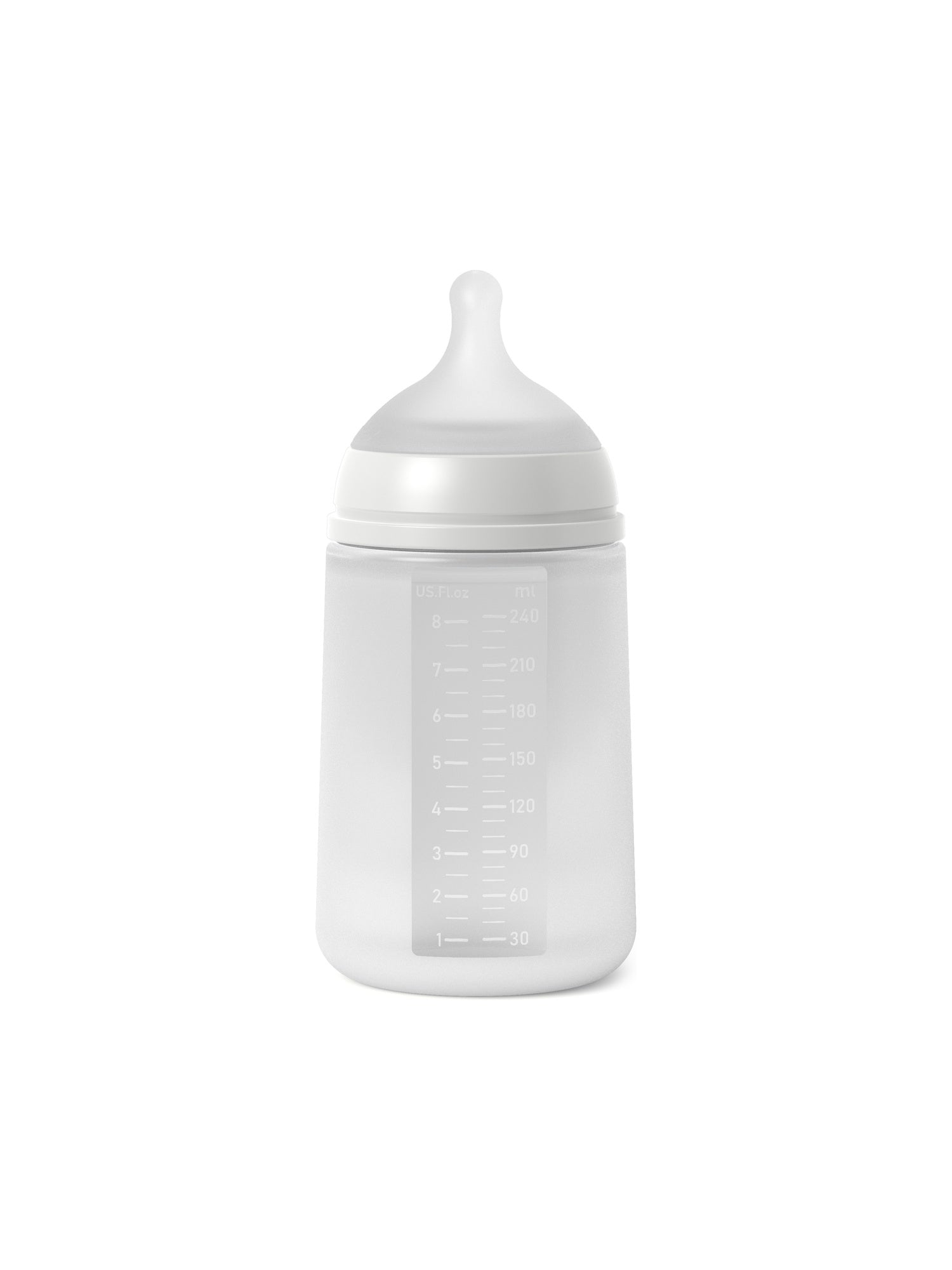 All-Silicone Bottle 240ml with SX Pro anti-colic Physiological silicone Teat Medium Flow +3M - Color Essence Transparent