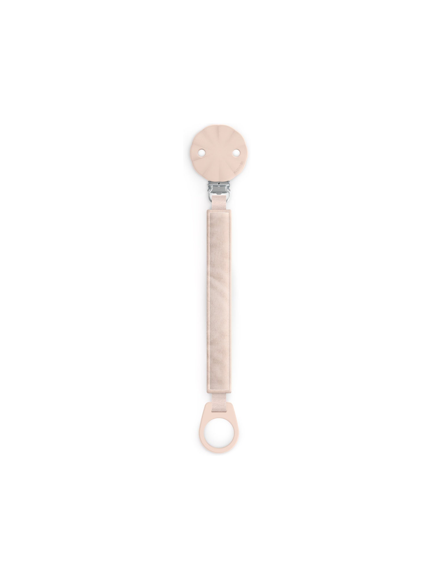 Silicone soother clip with cotton tape - Wonderland Pink