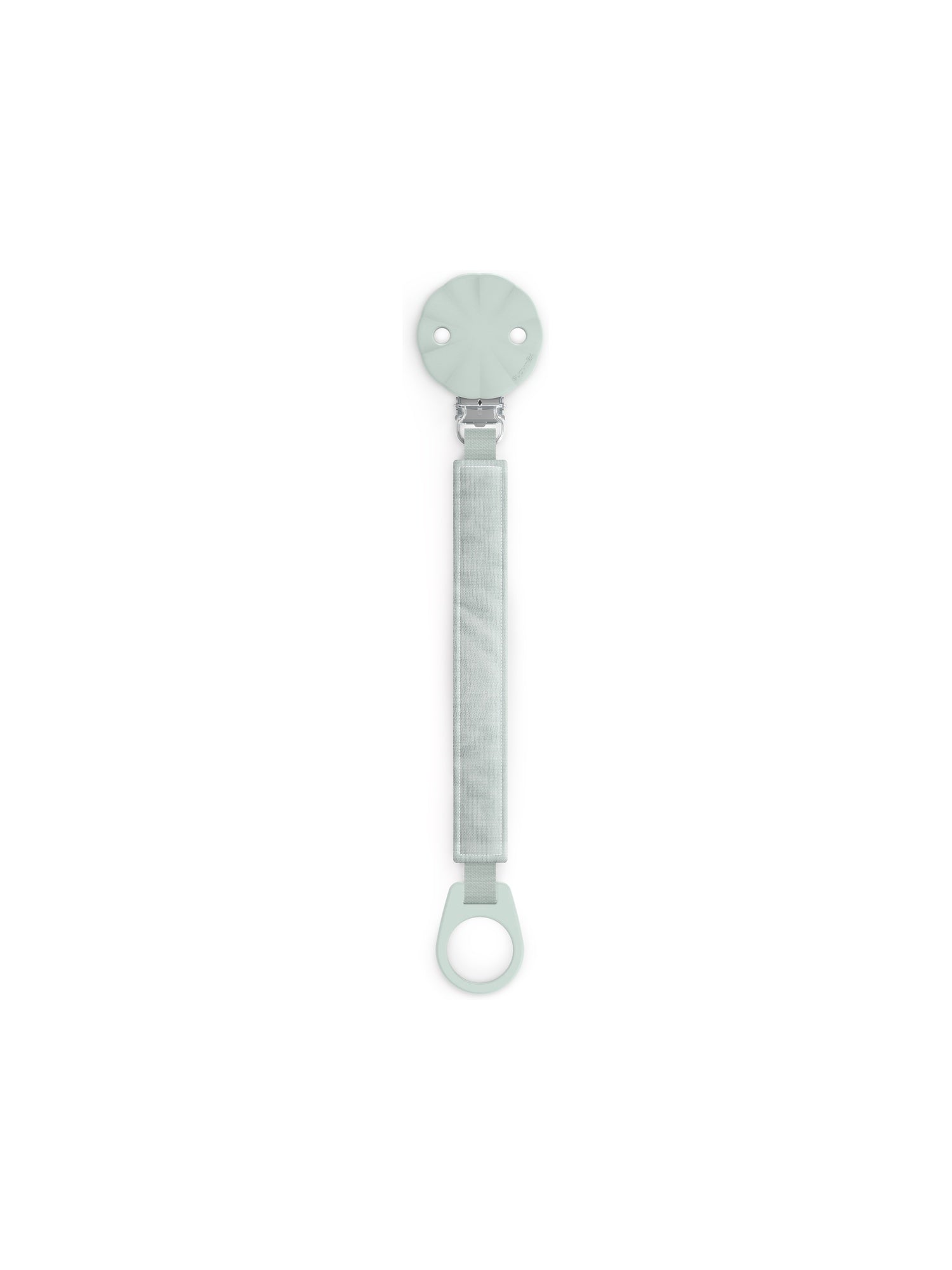 Silicone soother clip with cotton tape - Wonderland Green