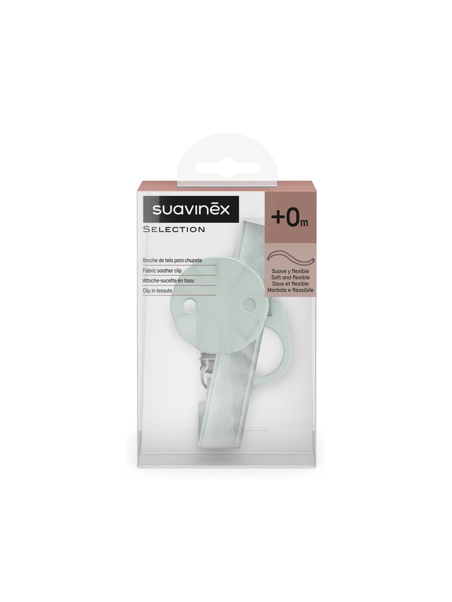 Silicone soother clip with cotton tape - Wonderland Green