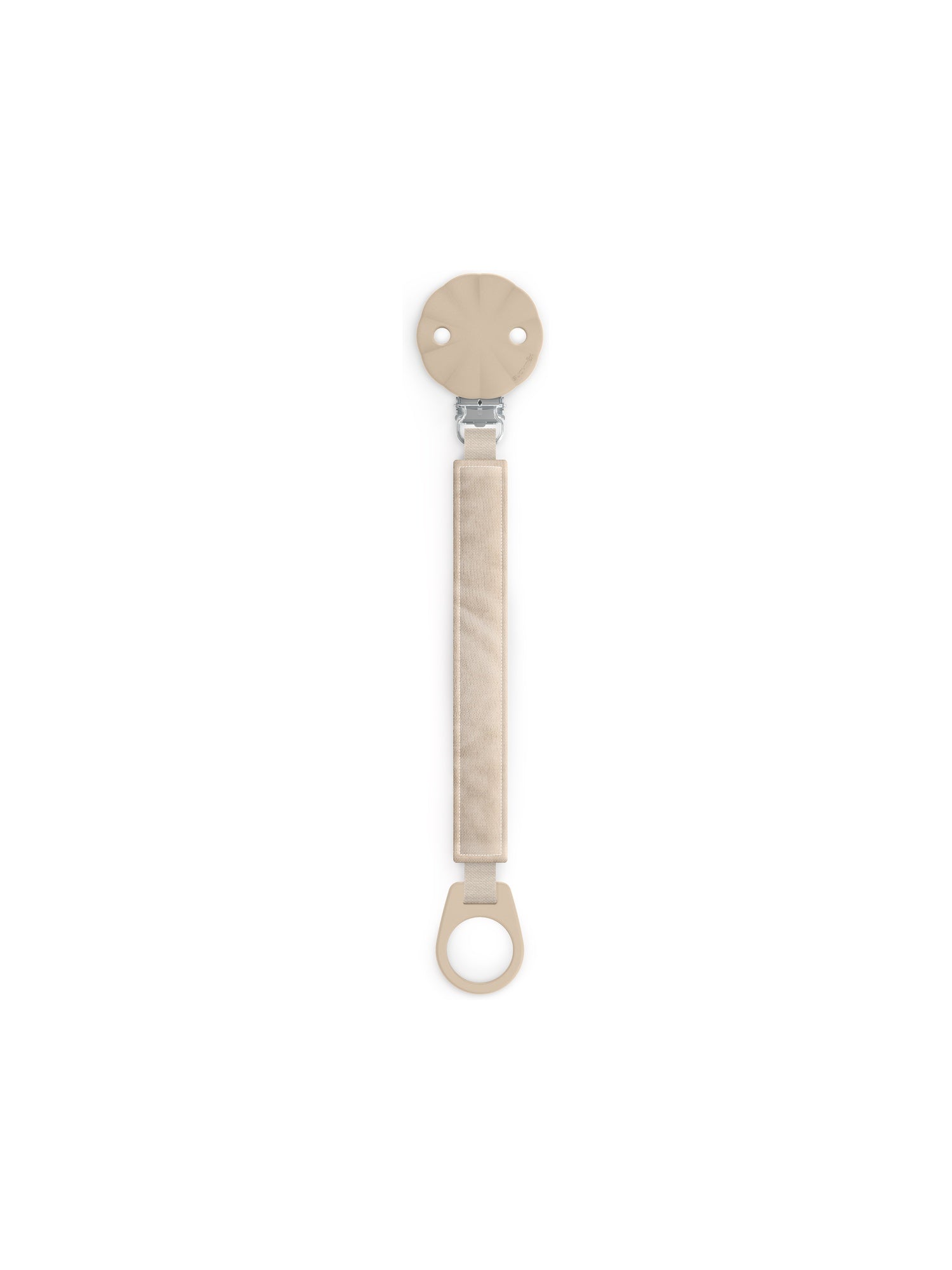 Silicone soother clip with cotton tape - Wonderland Beige