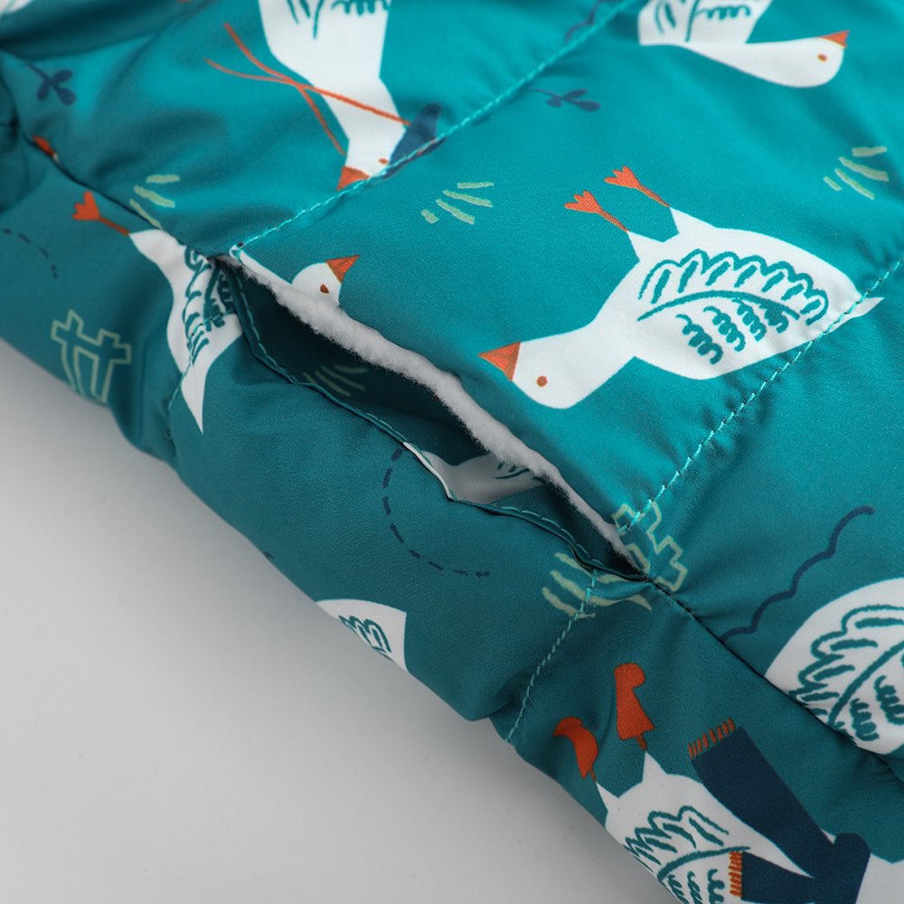 VAUVA Vauva FW23 - Baby Boy White Goose Print Coat with Hood (Blue) Coat & Jacket