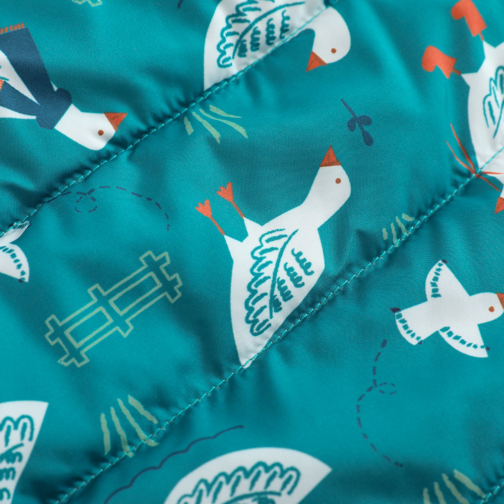 VAUVA Vauva FW23 - Baby Boy White Goose Print Coat with Hood (Blue) Coat & Jacket