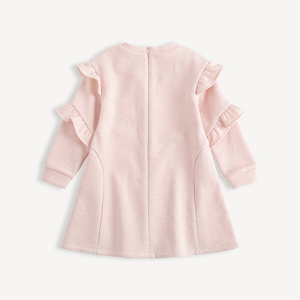 Character-Print Ruffle Sleeves Sweatdress