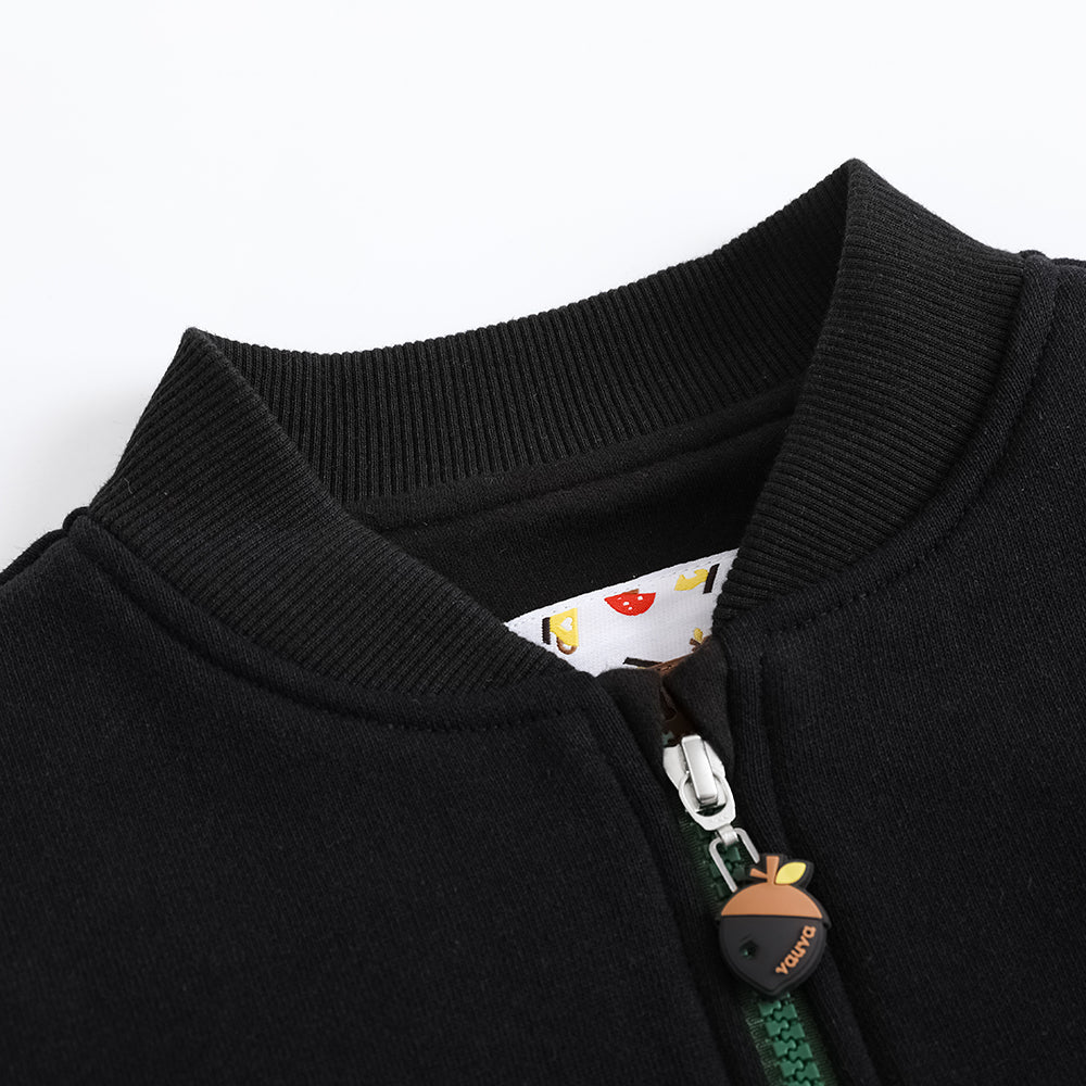 VAUVA Vauva FW23 - Boys Zip Long Sleeve Jacket (Black/Green) Coat & Jacket