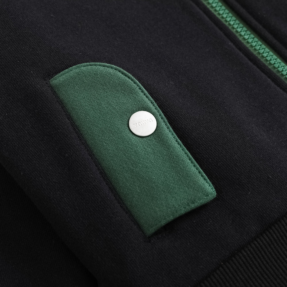 VAUVA Vauva FW23 - Boys Zip Long Sleeve Jacket (Black/Green) Coat & Jacket