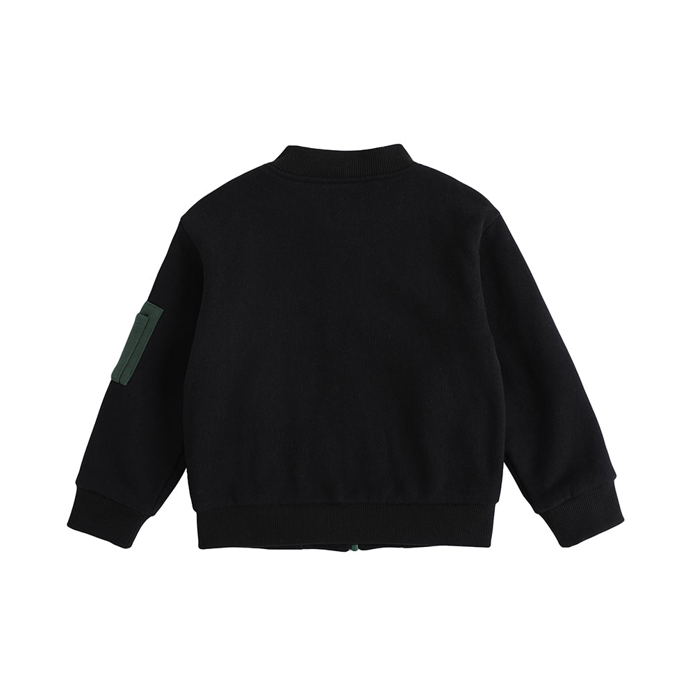 VAUVA Vauva FW23 - Boys Zip Long Sleeve Jacket (Black/Green) Coat & Jacket