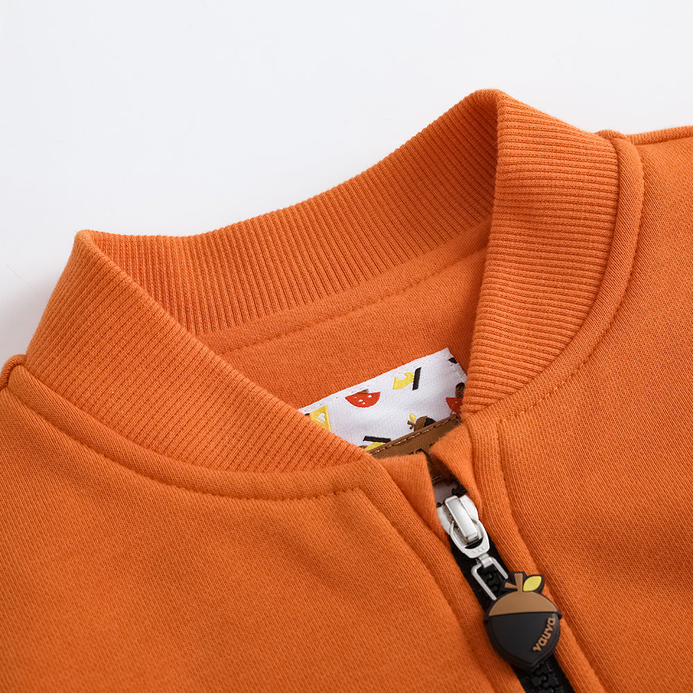 VAUVA Vauva FW23 - Boys Zip Long Sleeve Jacket (Orange/Black) Coat & Jacket