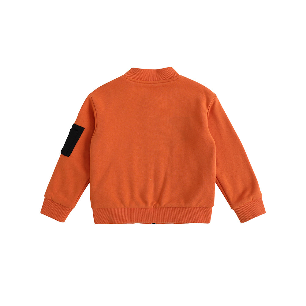 VAUVA Vauva FW23 - Boys Zip Long Sleeve Jacket (Orange/Black) Coat & Jacket