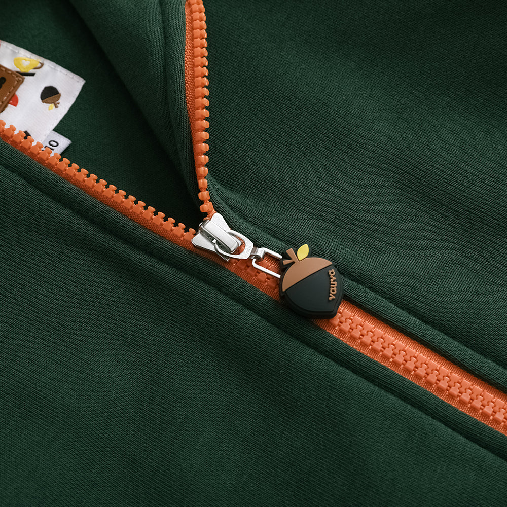VAUVA Vauva FW23 - Boys Zip Long Sleeve Jacket (Green/Orange) Coat & Jacket