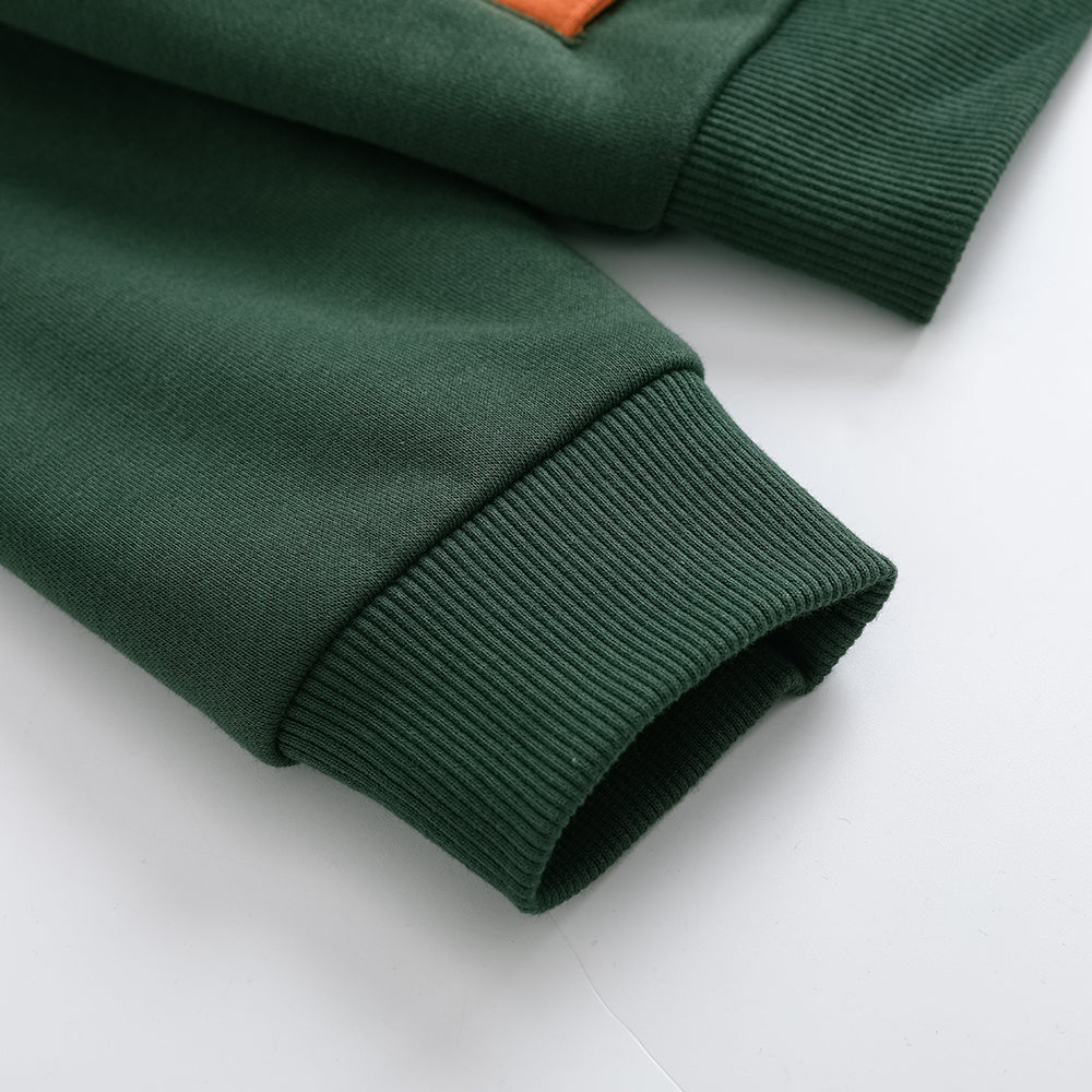 VAUVA Vauva FW23 - Boys Zip Long Sleeve Jacket (Green/Orange) Coat & Jacket