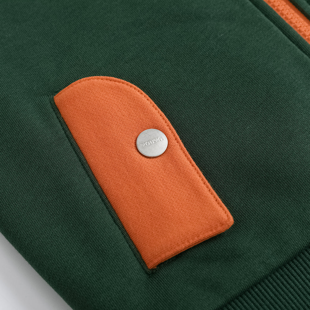 VAUVA Vauva FW23 - Boys Zip Long Sleeve Jacket (Green/Orange) Coat & Jacket