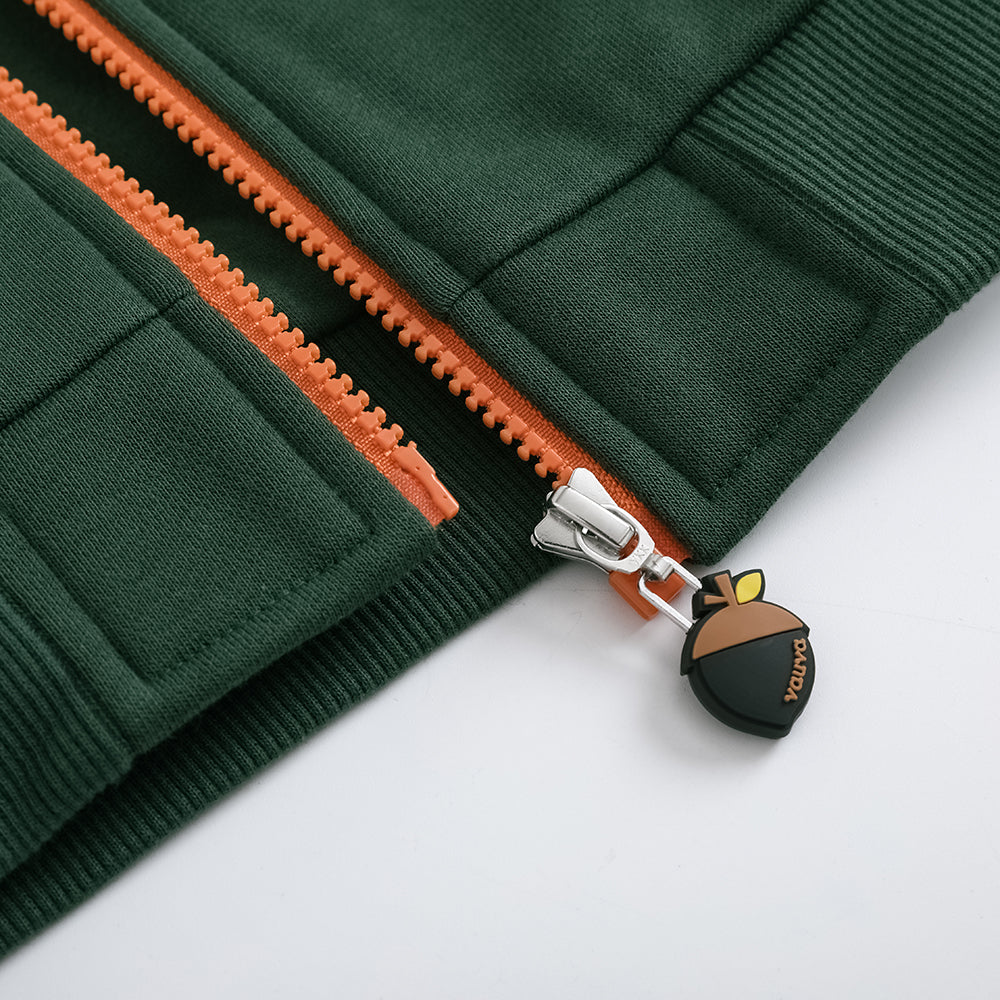 VAUVA Vauva FW23 - Boys Zip Long Sleeve Jacket (Green/Orange) Coat & Jacket