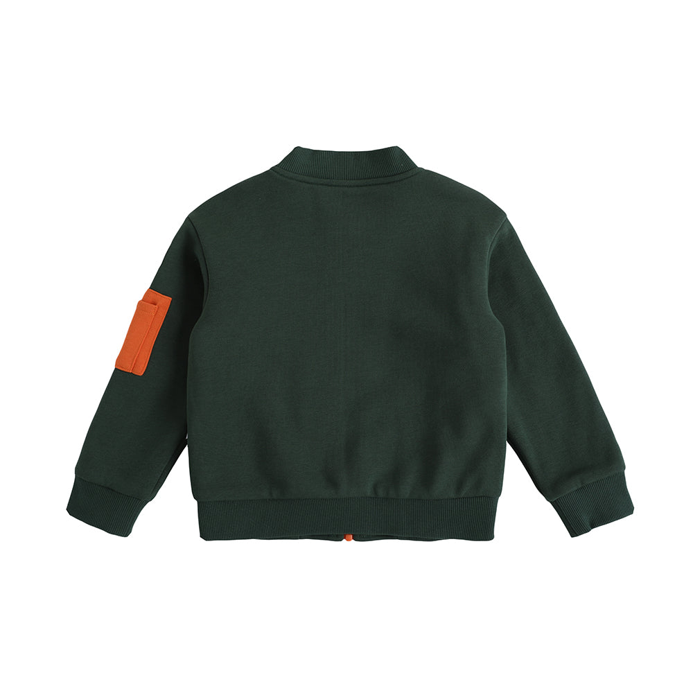 VAUVA Vauva FW23 - Boys Zip Long Sleeve Jacket (Green/Orange) Coat & Jacket