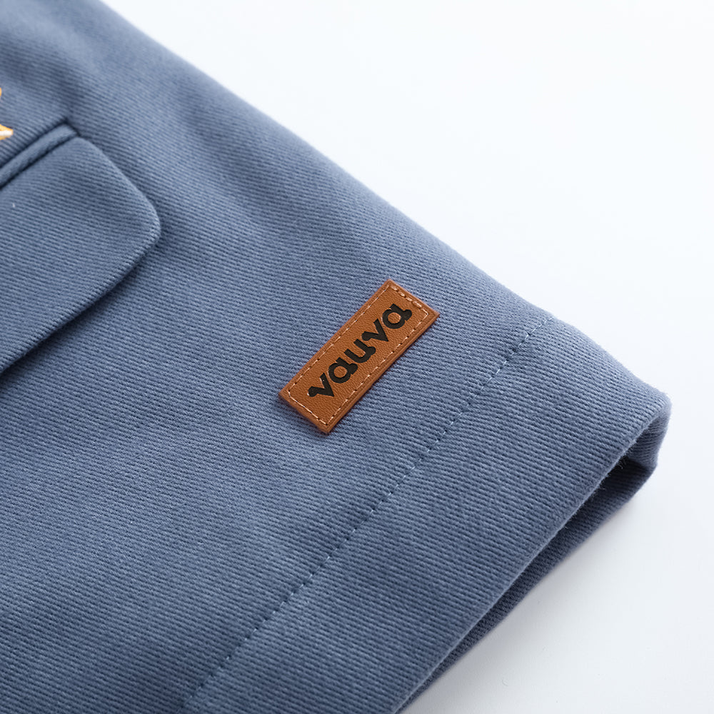 VAUVA Vauva FW23 - Girls Ruffle Collar Embroidered Coat (Blue) Coat & Jacket