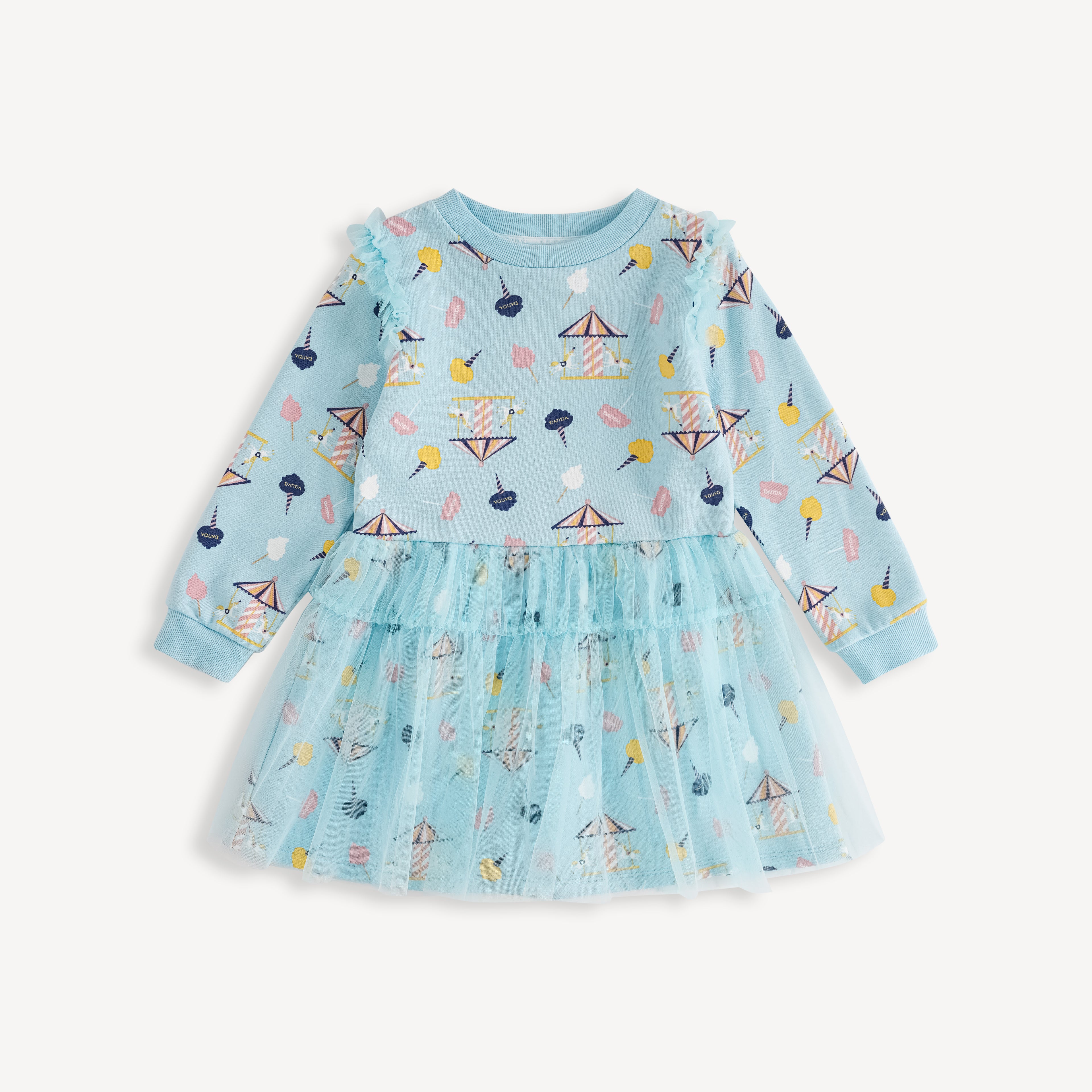Unicorn-Print Frill Dress