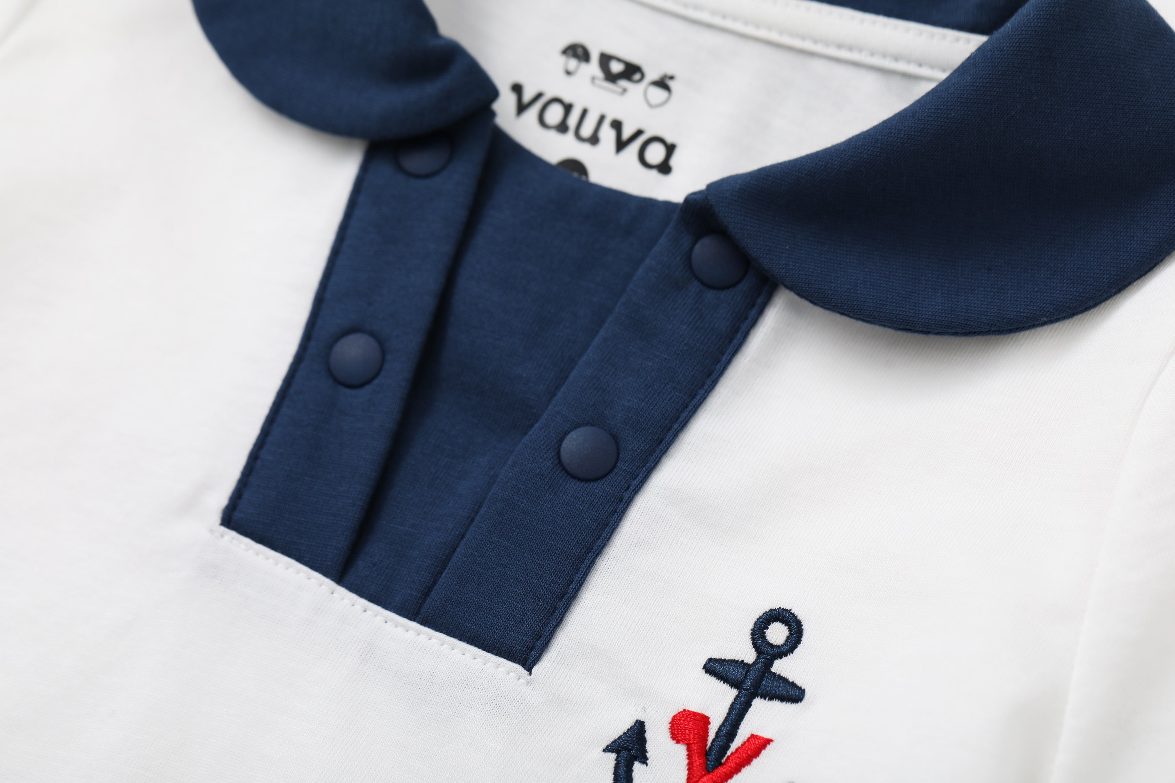 VAUVA Vauva SS24 - Baby Sailor Style T-Shirt & Shorts Set Combination Clothes Set