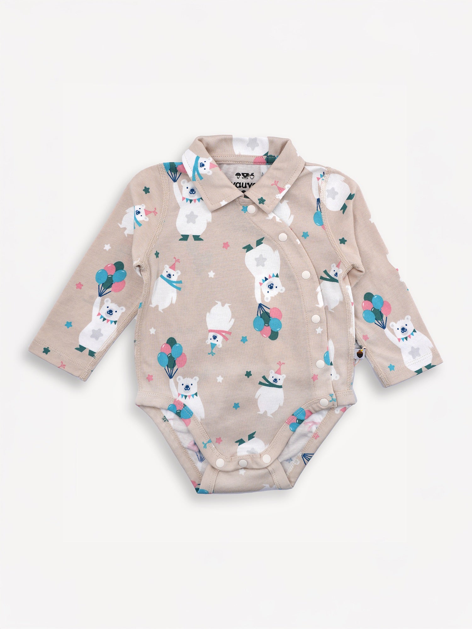 Bear-Print Long Sleeve Bodysuit