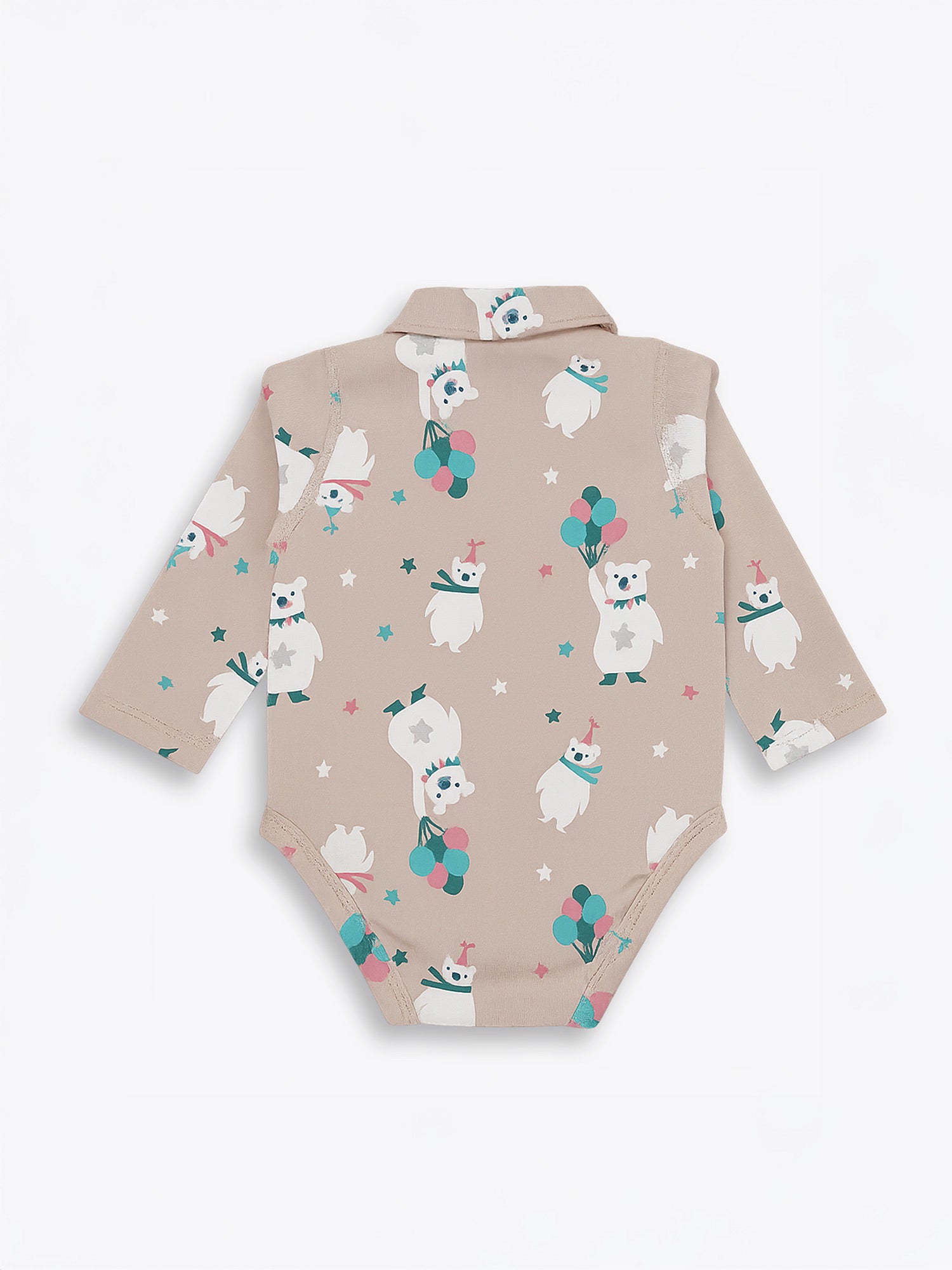 Bear-Print Long Sleeve Bodysuit