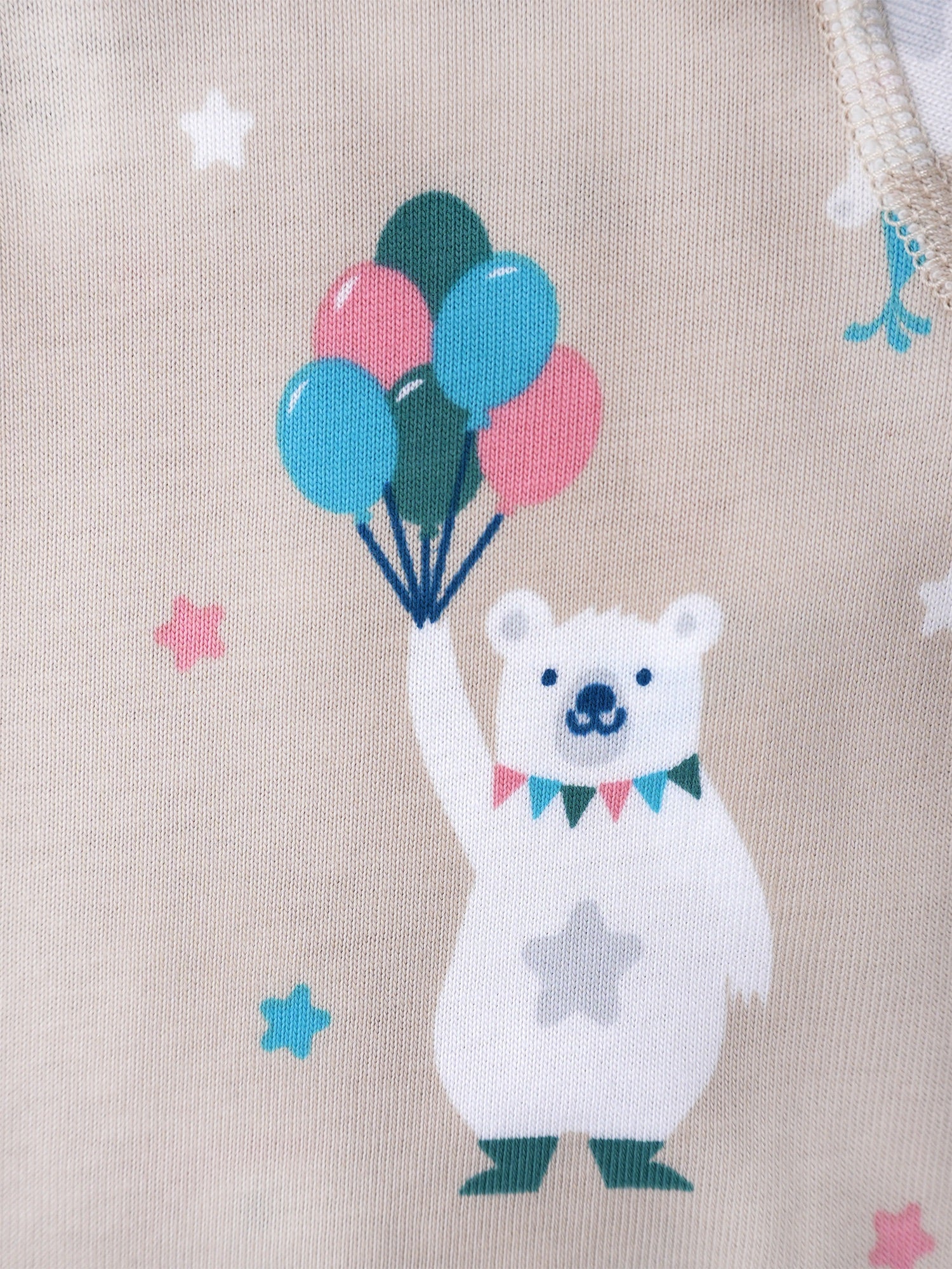Bear-Print Long Sleeve Bodysuit
