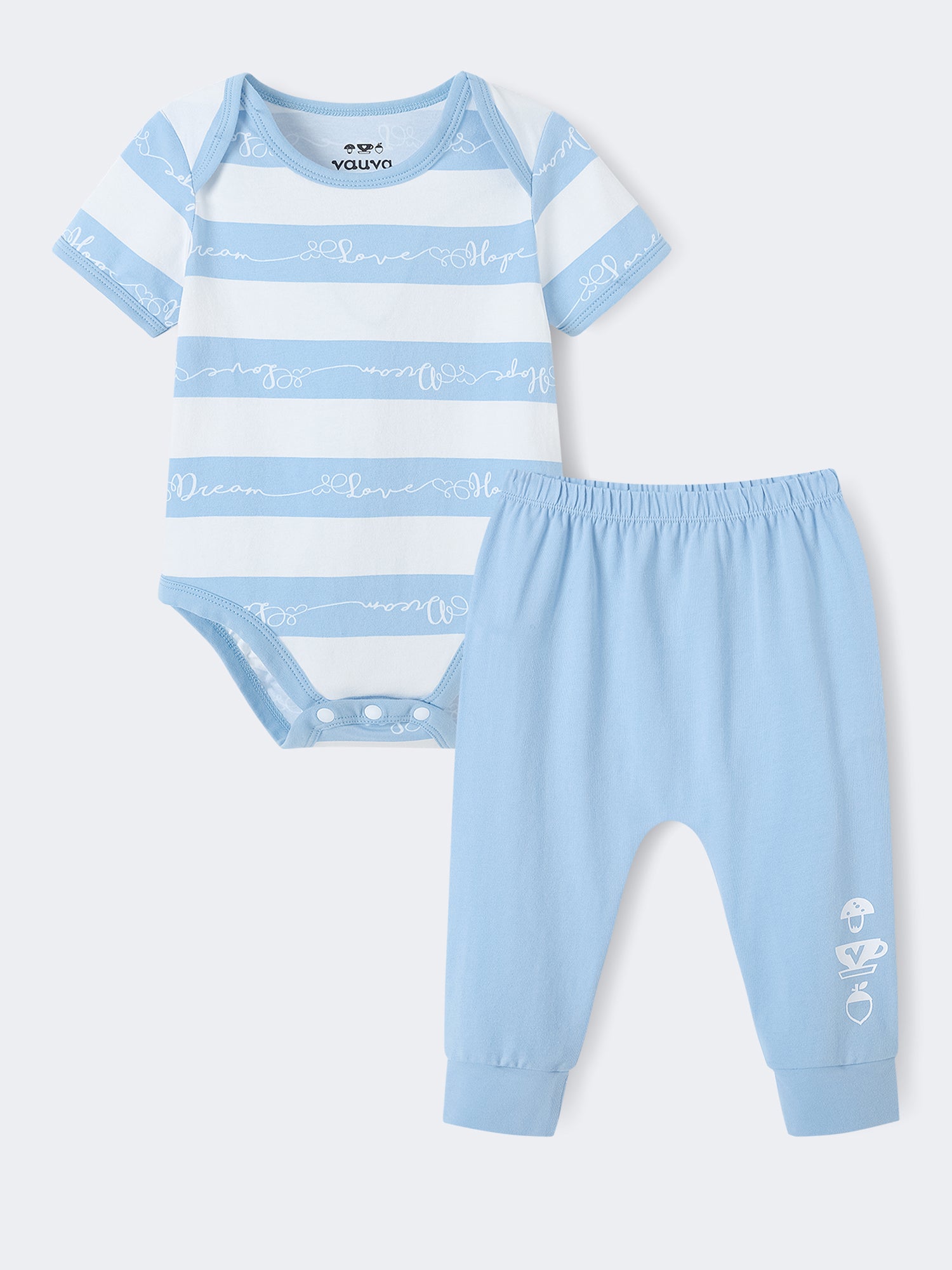 Baby Short Sleeve Stripes Bodysuit And Leggings Set