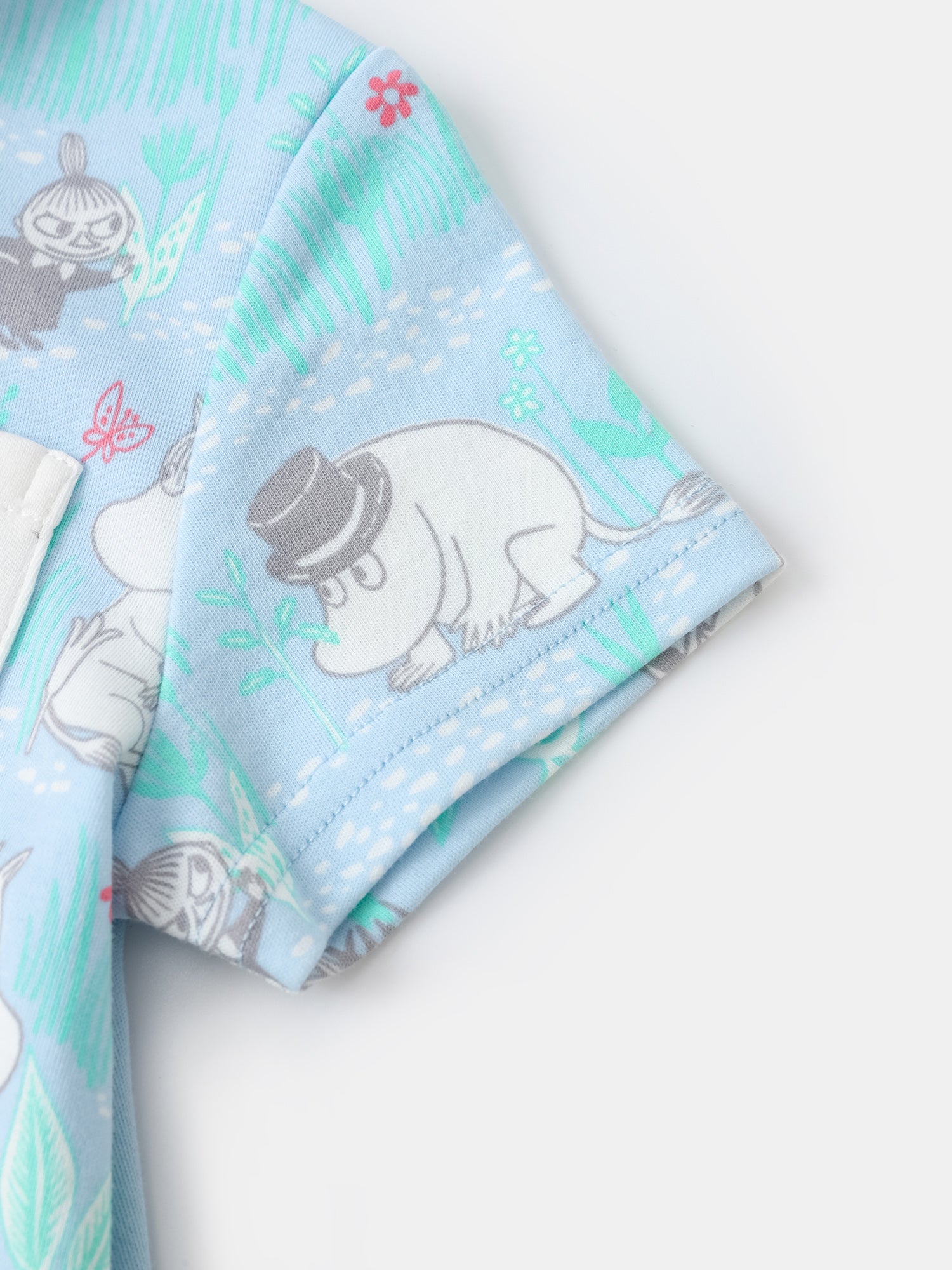 Baby Short Sleeve Colorblock All-Over Print Romper