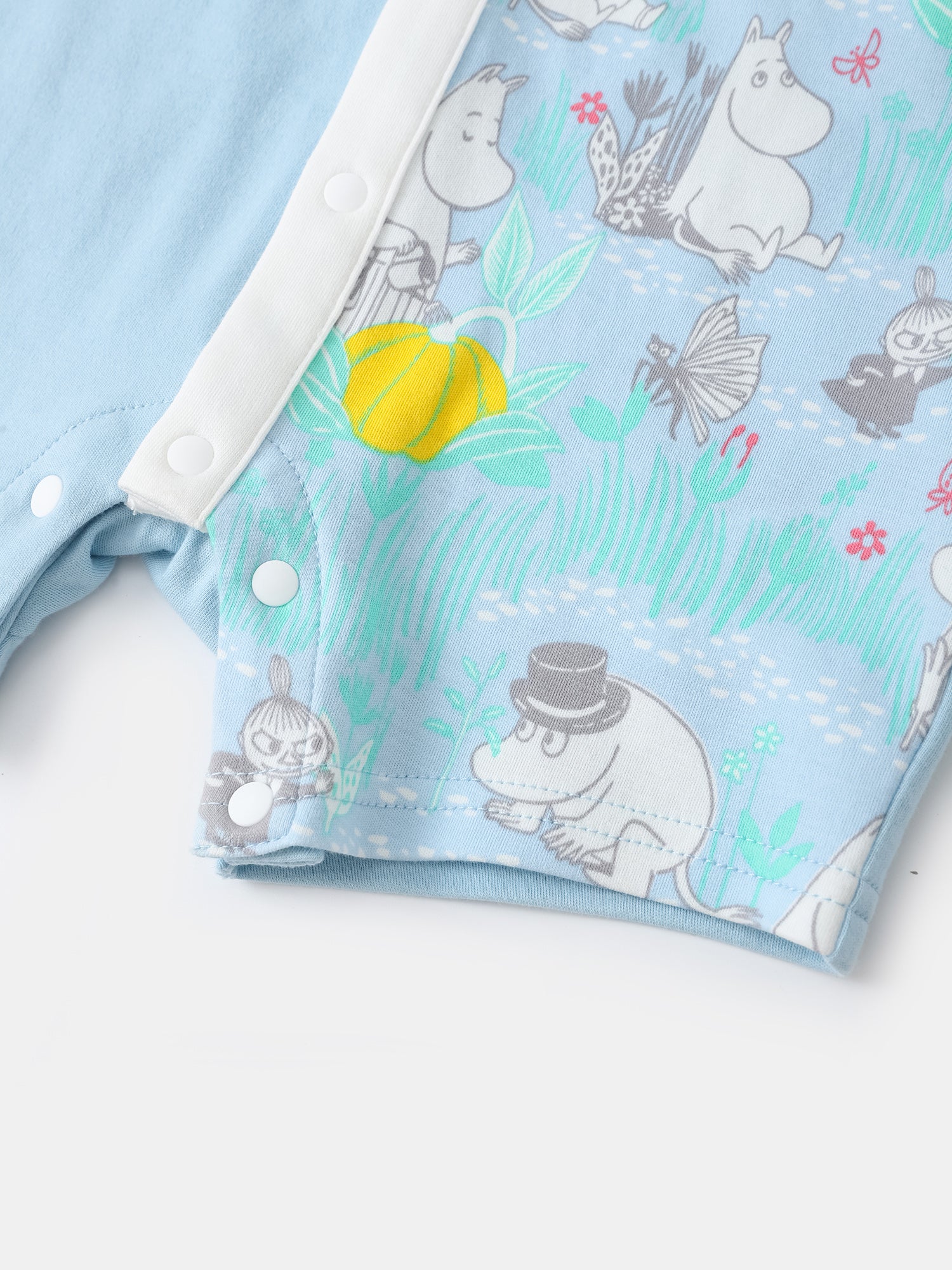 Baby Short Sleeve Colorblock All-Over Print Romper