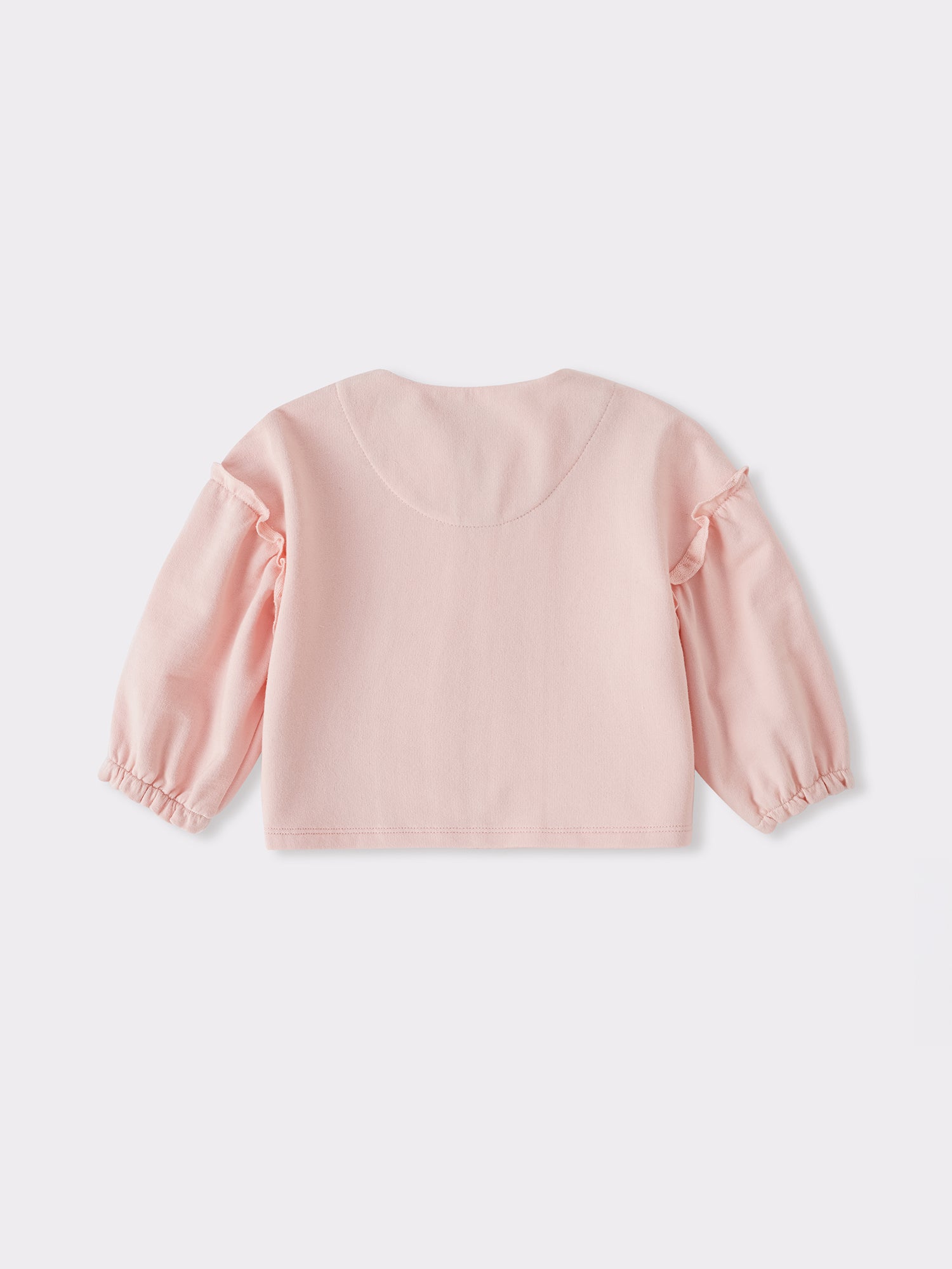 Baby Balloon Sleeve Print Zipped Jacket